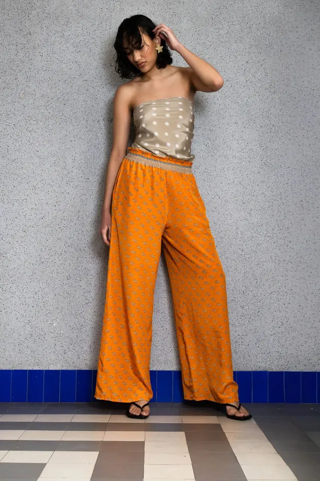 el.residu Madhu Sari #18 pantaloni rosa S/M viscosa
