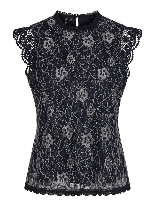 Pieces Pcolline top donna taglia XS pizzo senza maniche