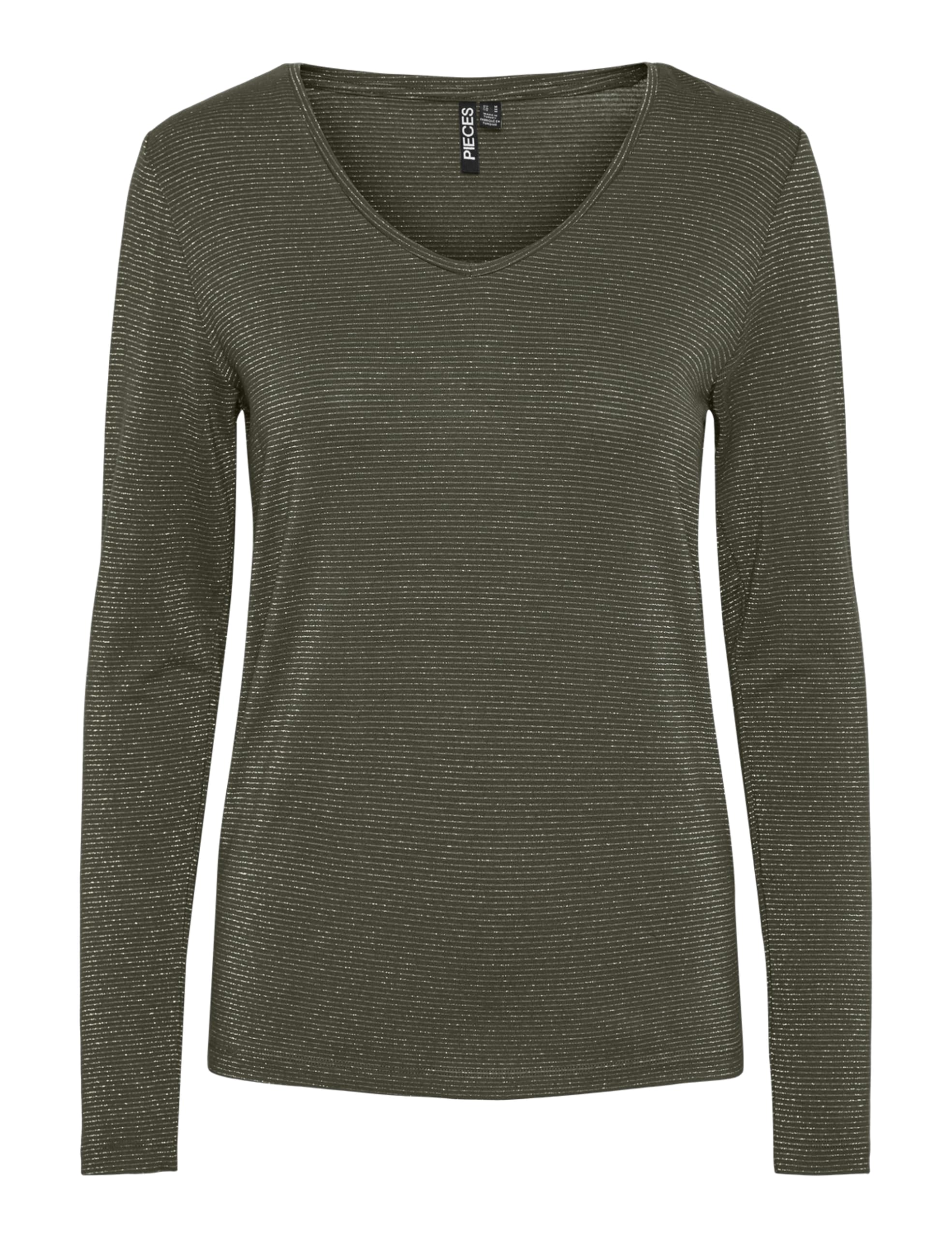 Pieces Pcbillo LS V-Neck Lurex Stripes Jrs Noos maglia donna
