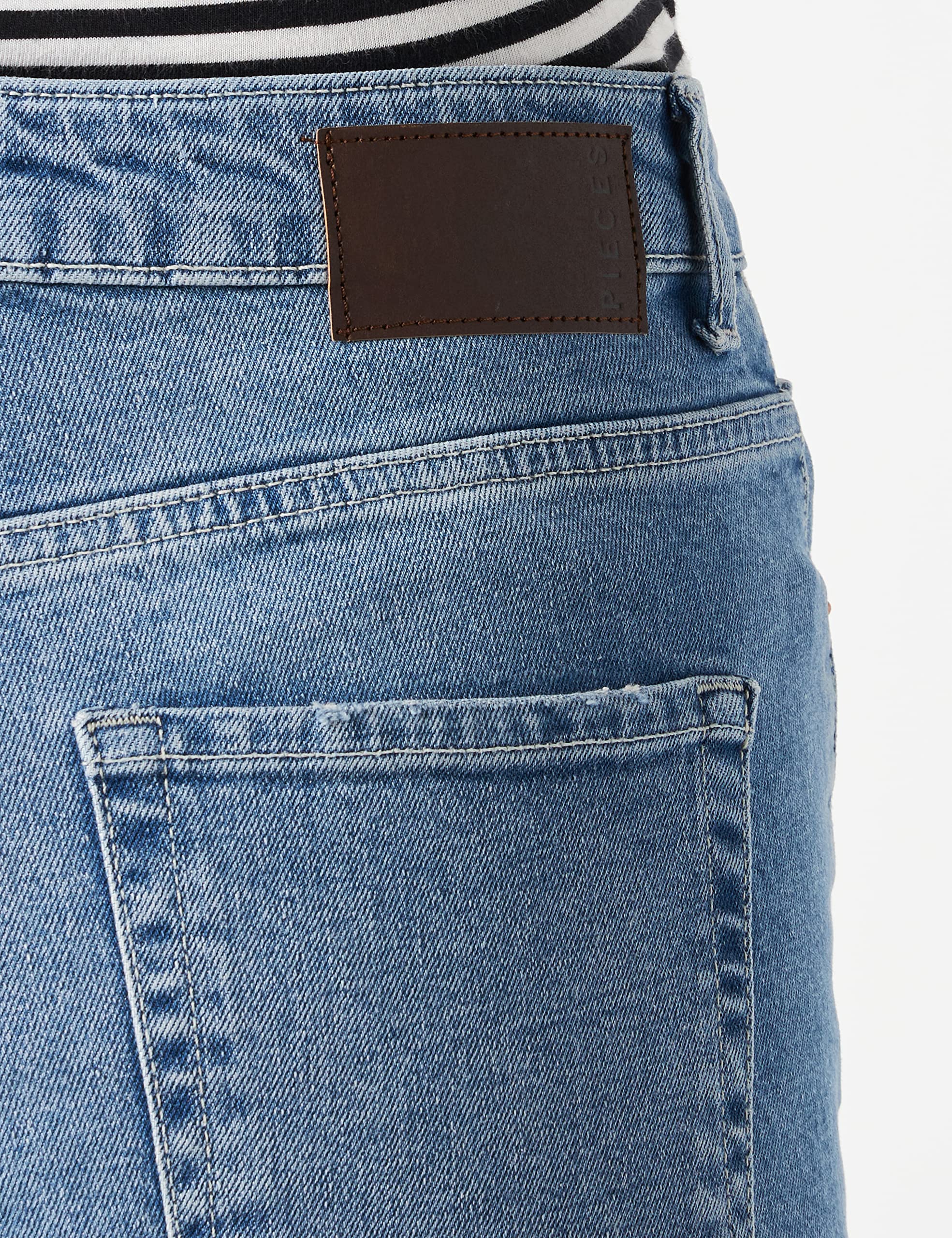 Pieces jeans donna L gamba ampia spacco orlo