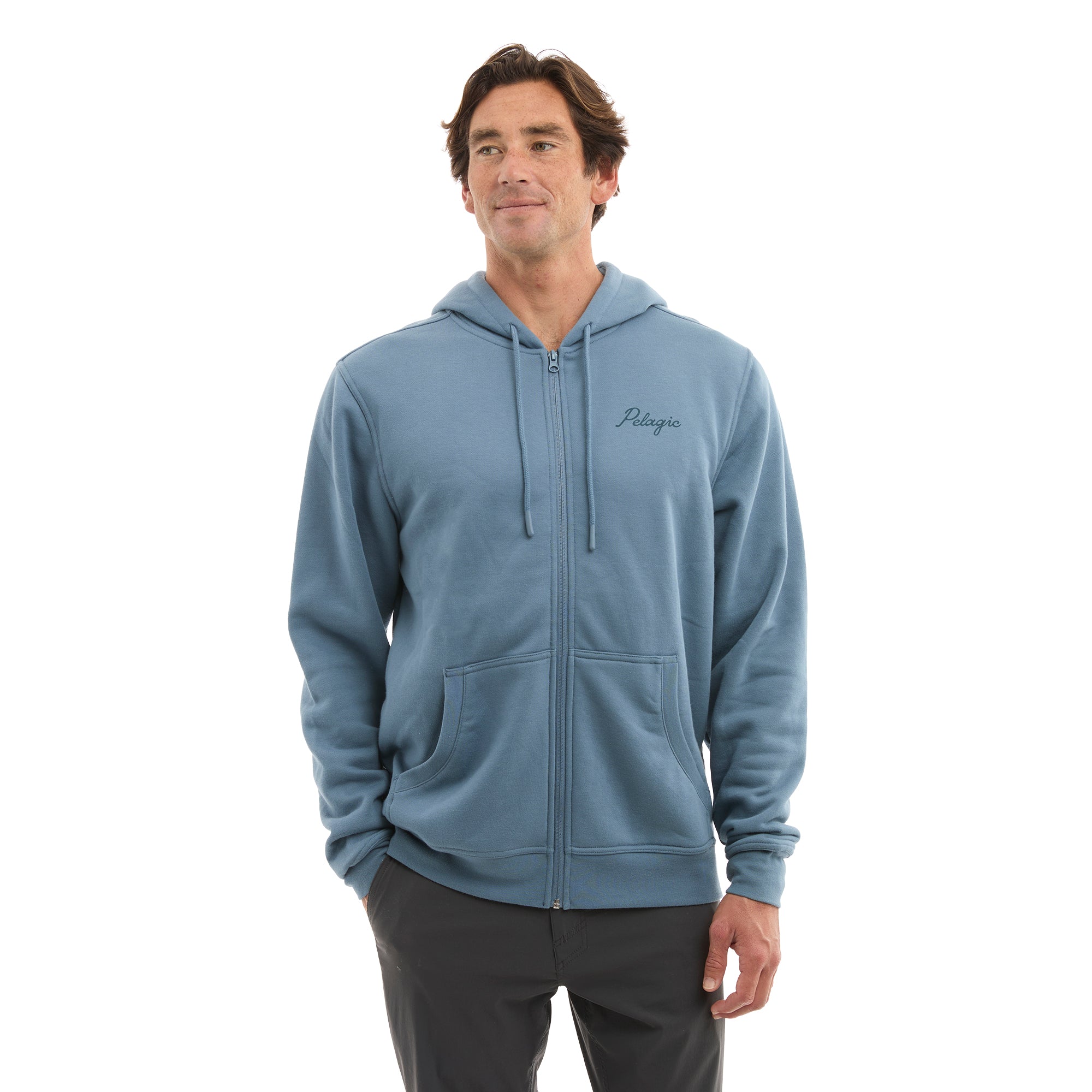 Pelagic Tanner Lines In felpa zip uomo petrol cotone