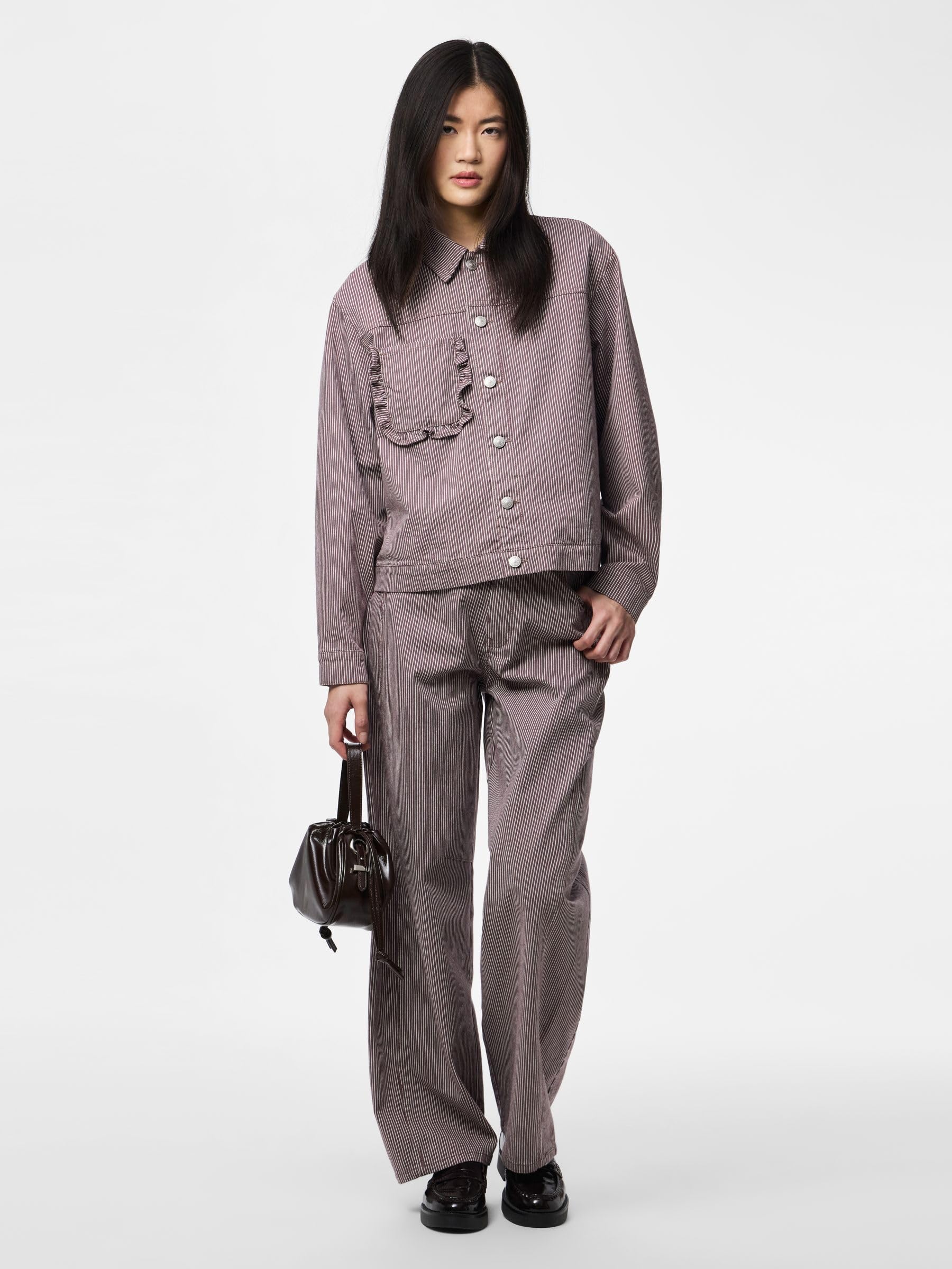 Pieces Pcbillo MW Tie Barrel jeans donna gamba barrel