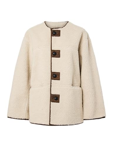 Pieces Pcjulie Reversible Teddy Brushed giacca donna reversibile