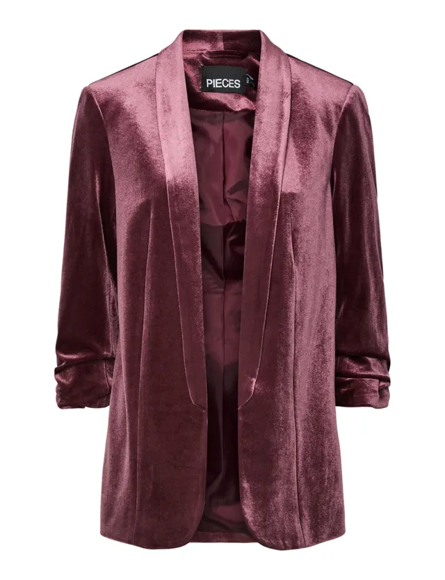 Pieces Pcbosella Velour 3/4 blazer donna velluto manica corta