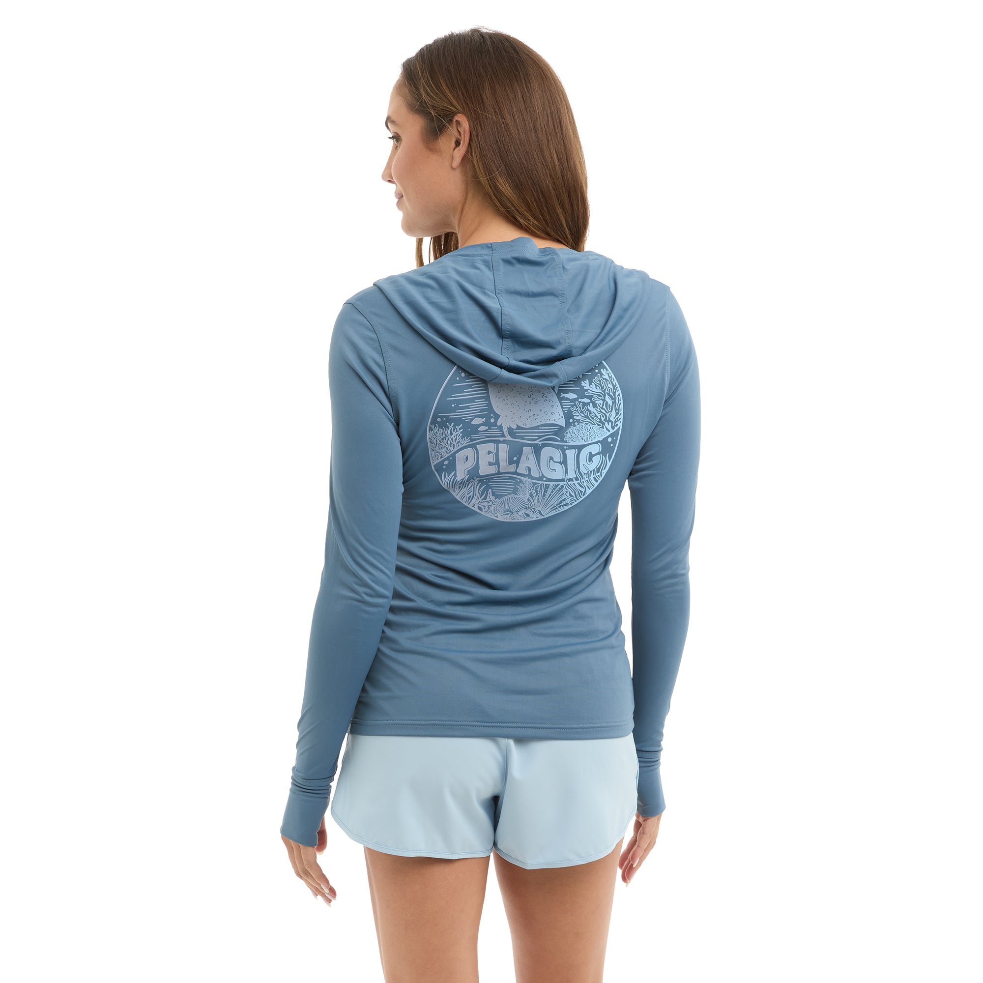Pelagic Aquatek Raya maglia pesca Petrol UPF 50+