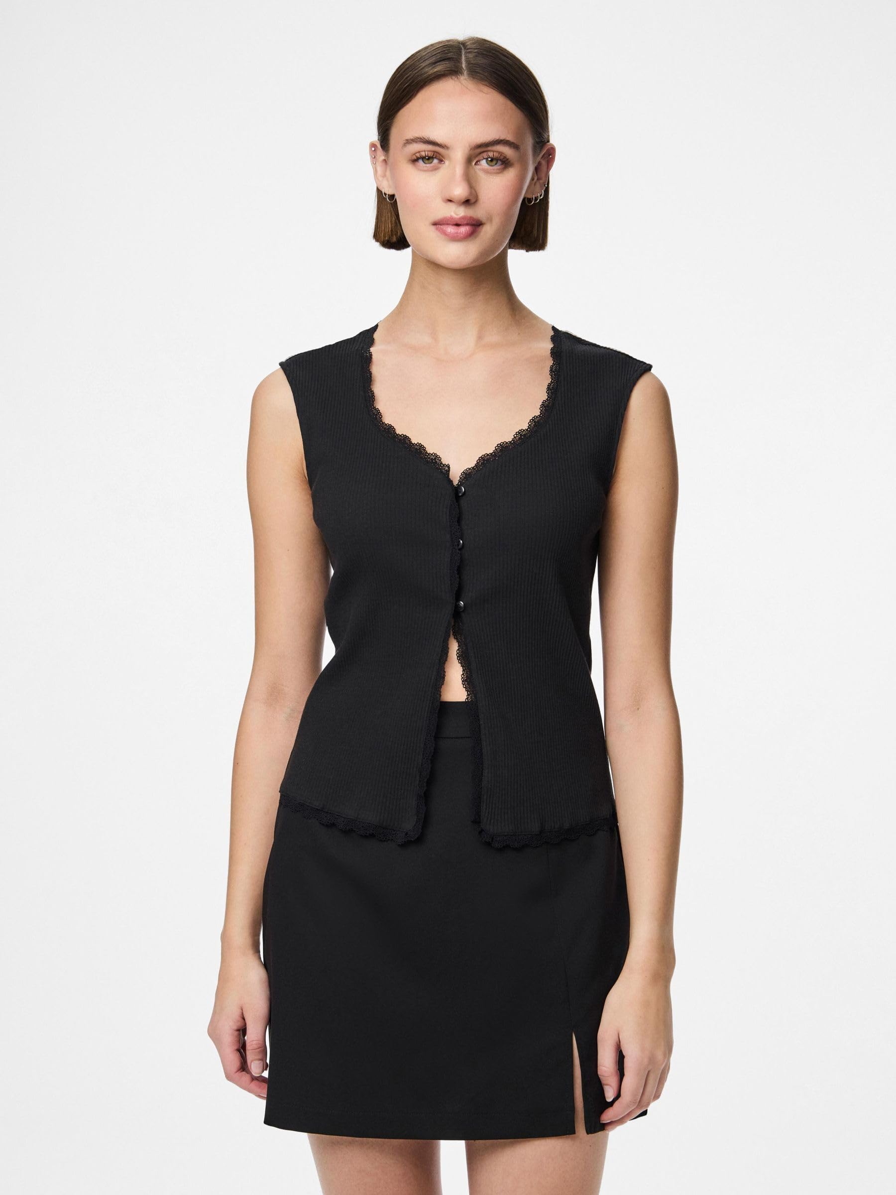 Pieces Pctirade Sl Vest Bc gilet donna nero XS