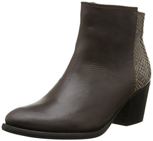 Pieces Ulai Leather Boot stivali donna 36 grigio scuro pelle
