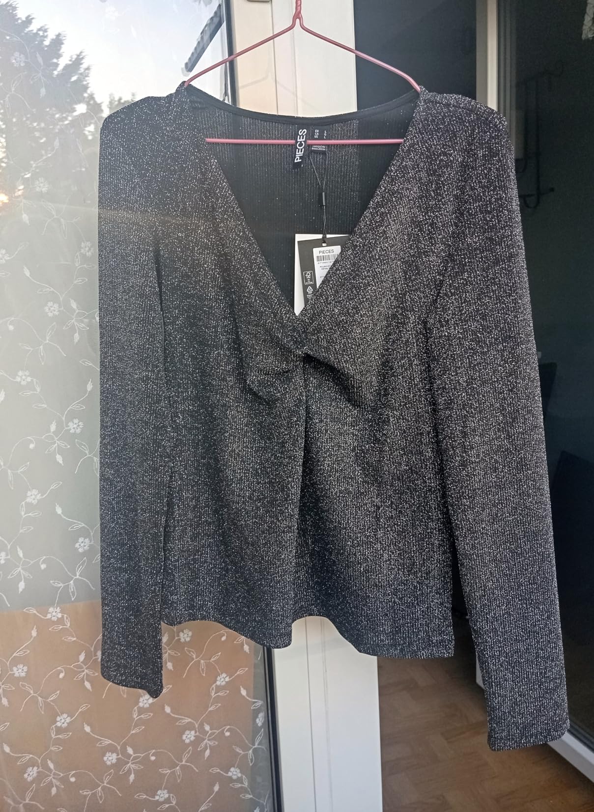 PIECES Pclina LS V-Neck maglia donna S maniche lunghe