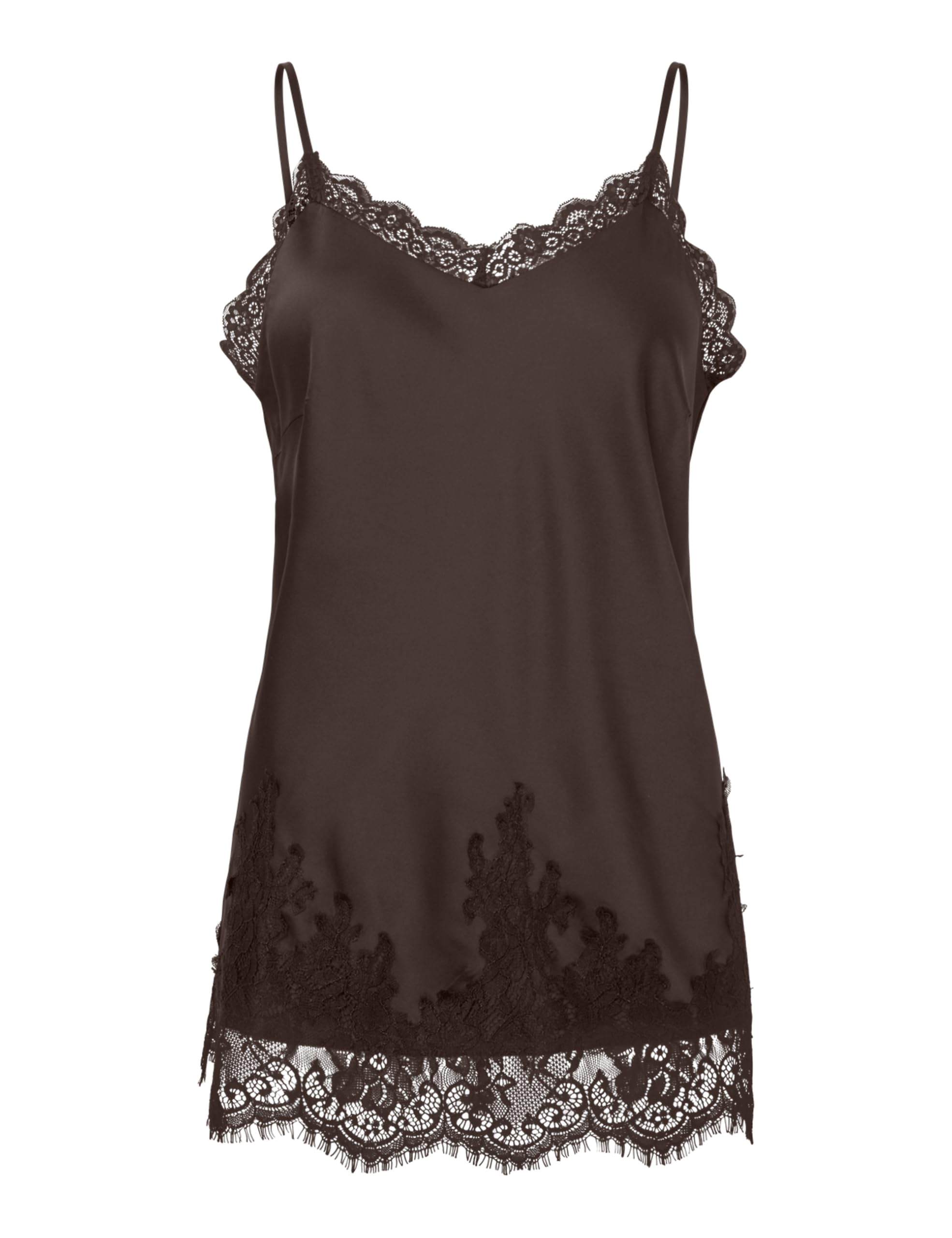 Pieces Pcjessa Long Singlet canottiera donna lunga pizzo