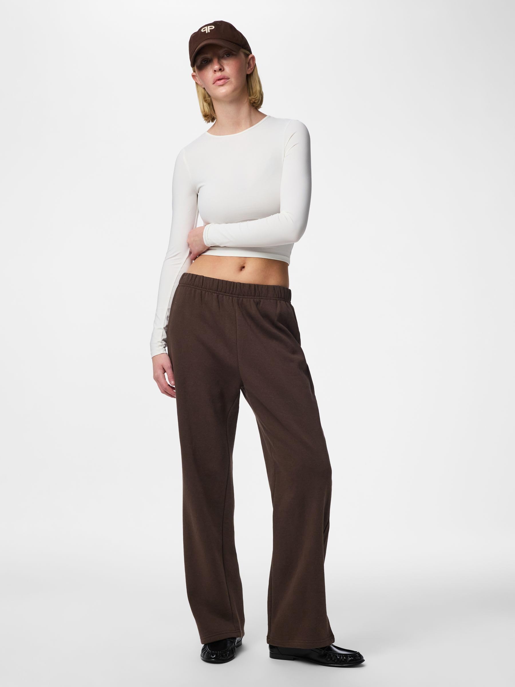 Pieces Pcchilli pantaloni tuta donna larghi XL marrone