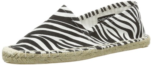Pieces Haisha Espadrillas Basse Donna Nero Zebra