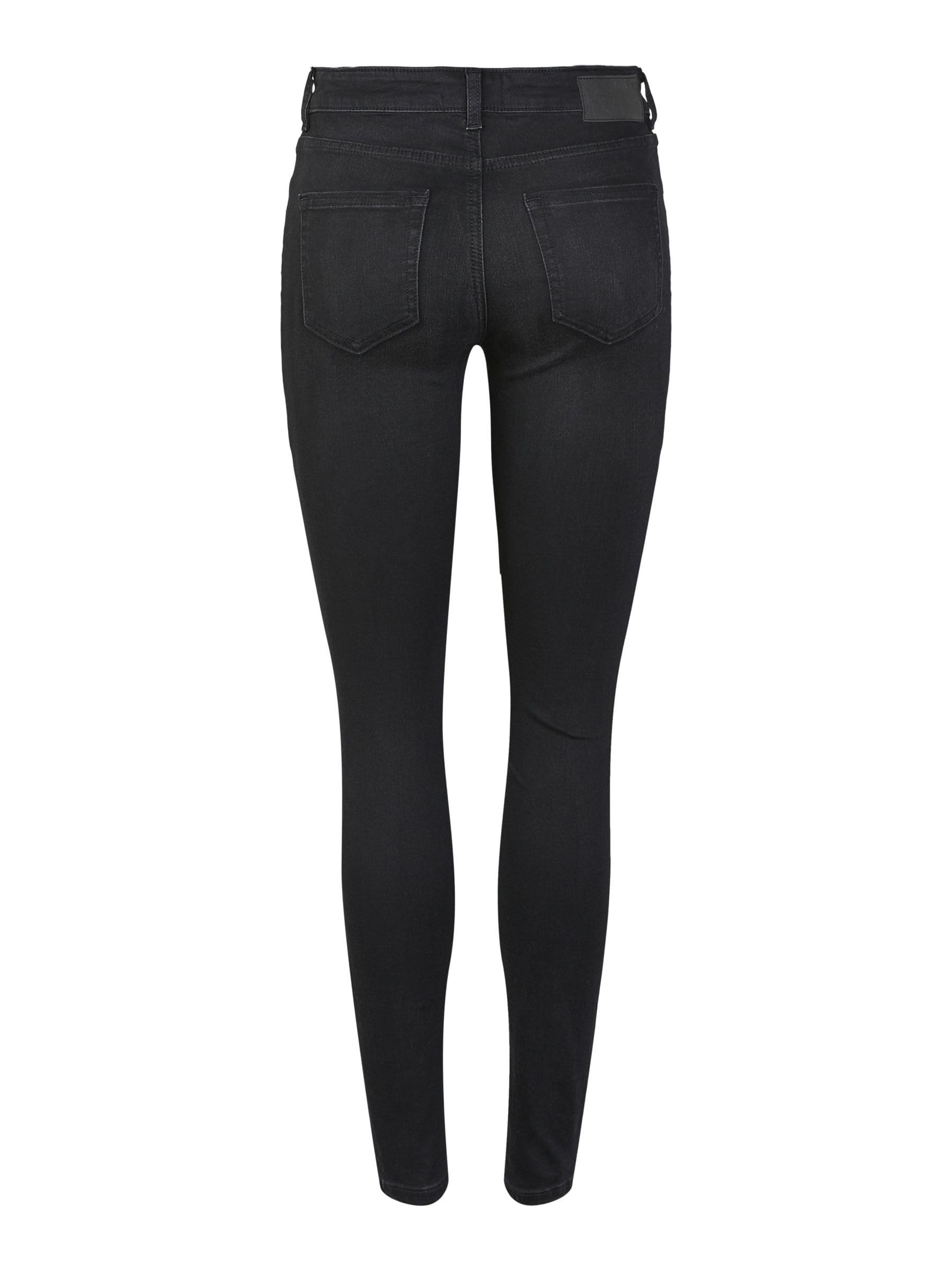 Pieces Pcdelly jeans skinny donna S 30L lavaggio scuro