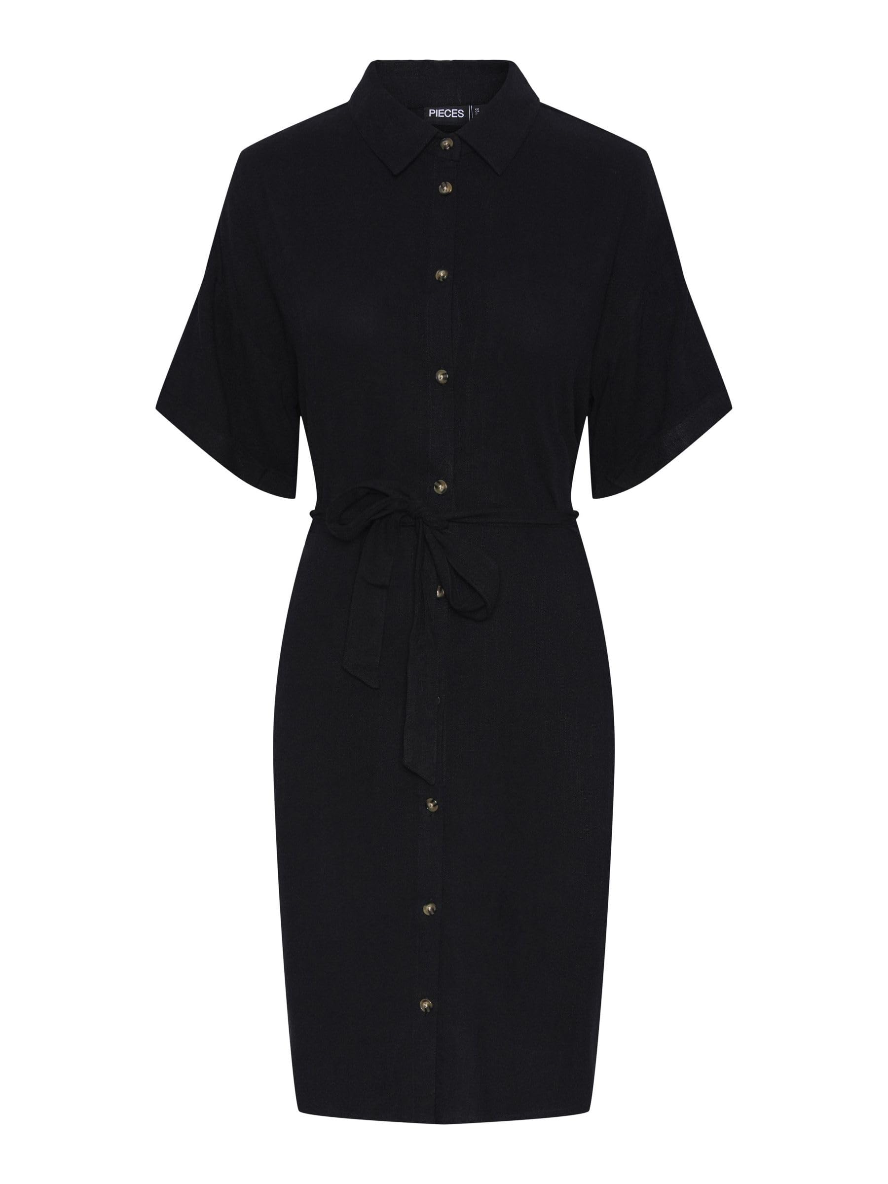 Pieces Pcvinsty Shirt Dress vestito camicia L nero