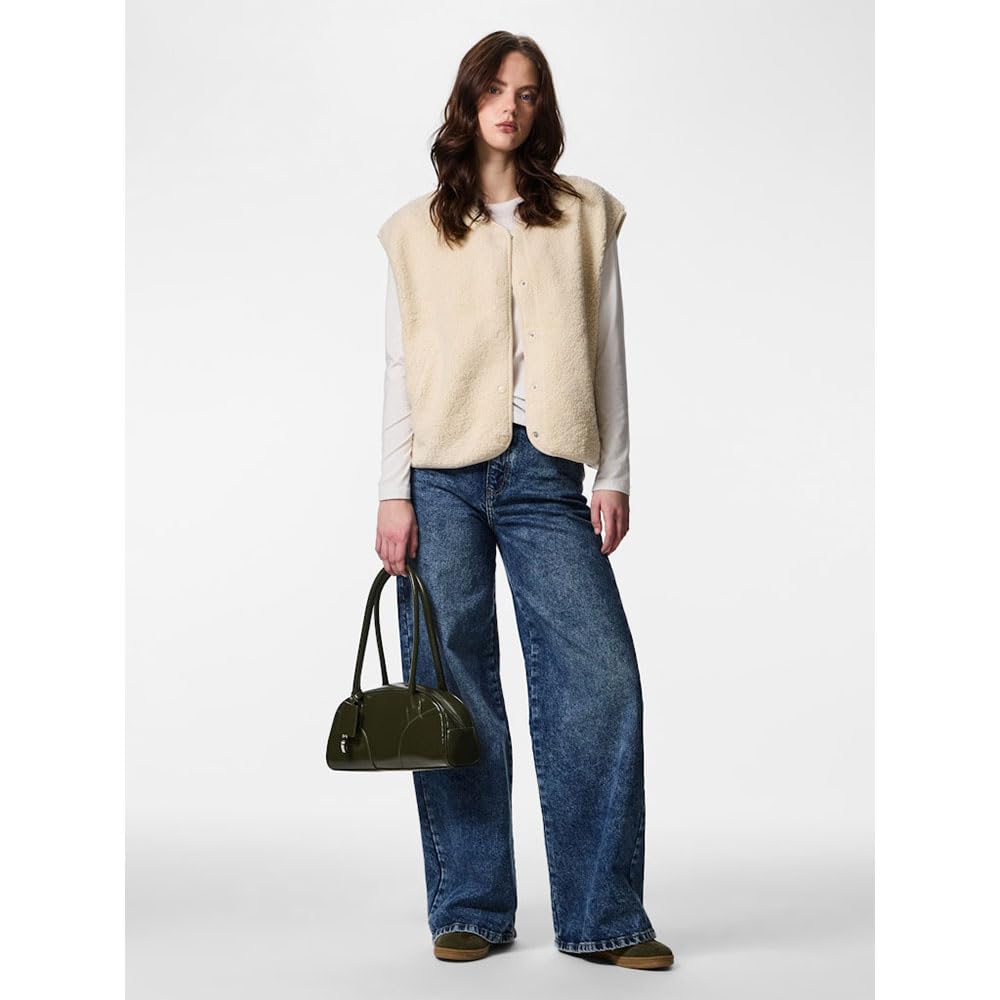 Pieces Katty gilet donna 2XL in pile teddy