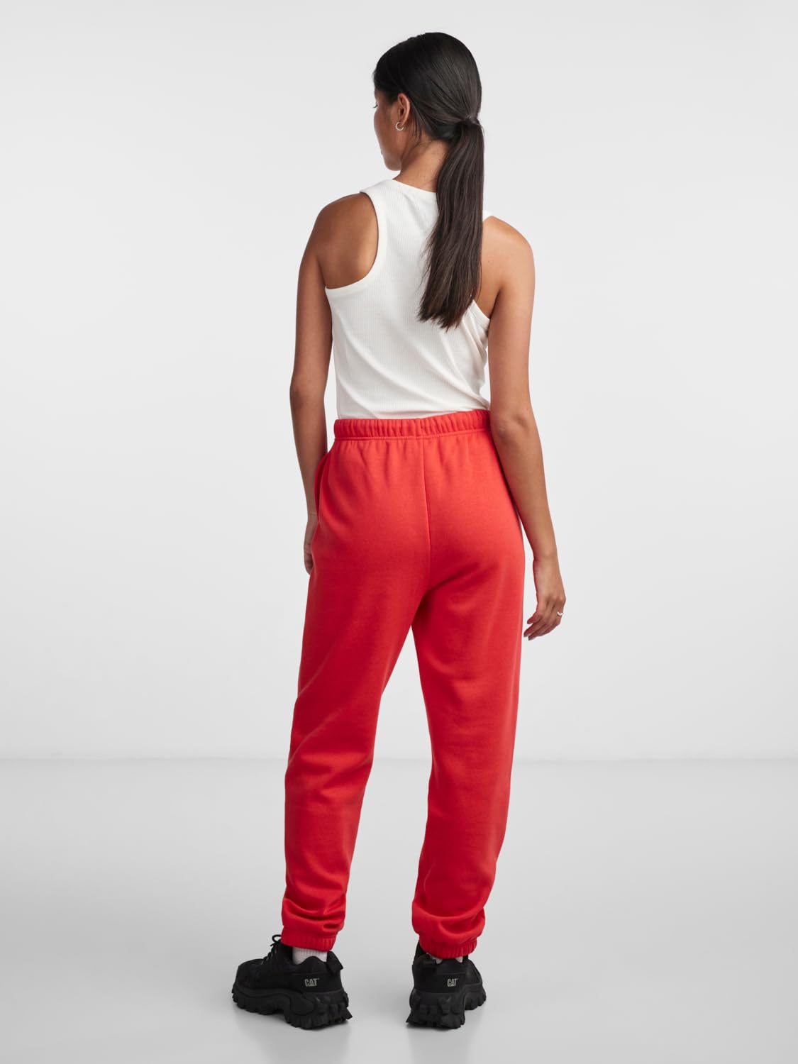 Pieces Pcchilli HW Sweat Pants pantaloni rosso papavero