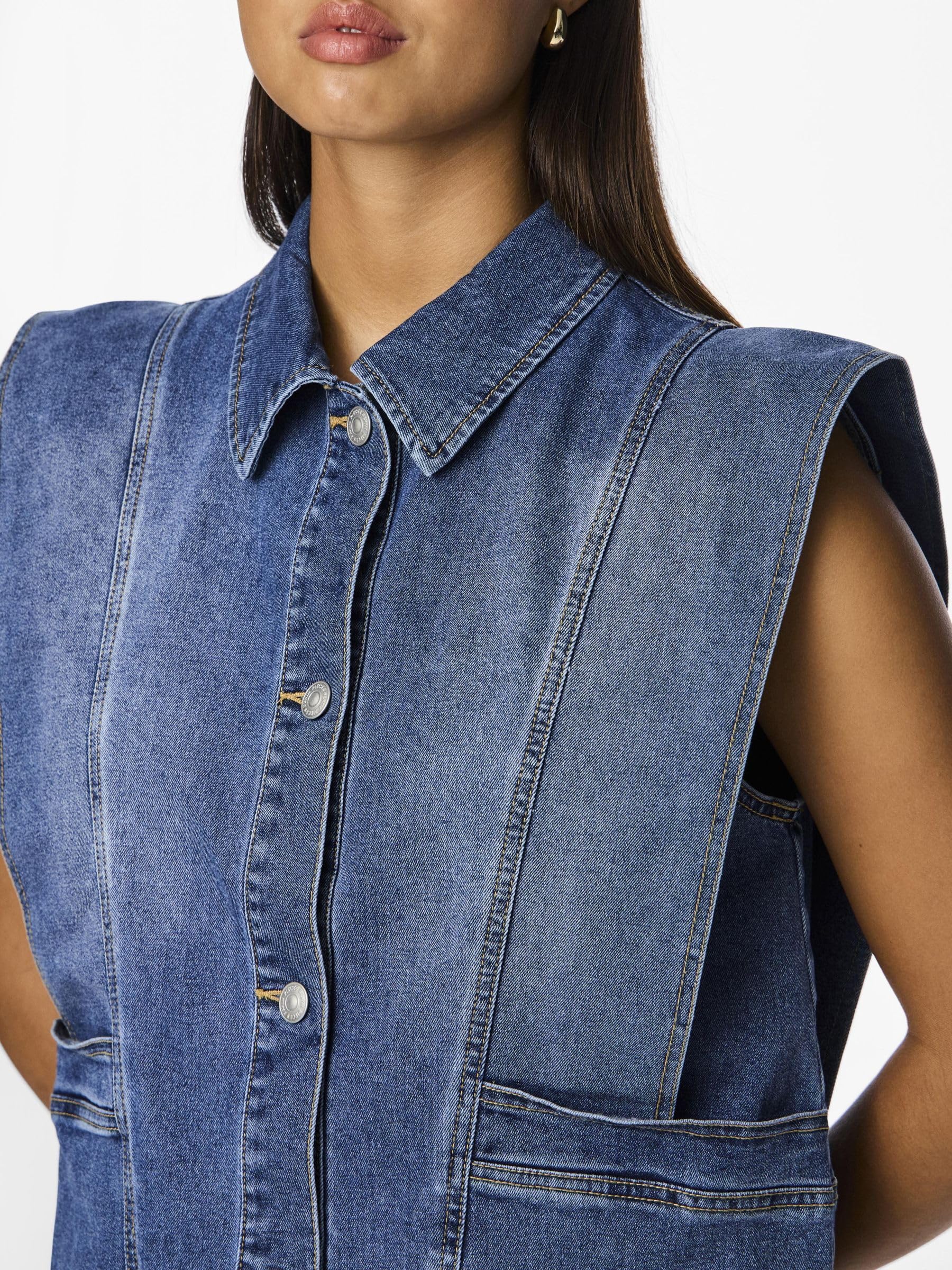 Pieces PCFemma gilet jeans XS denim blu