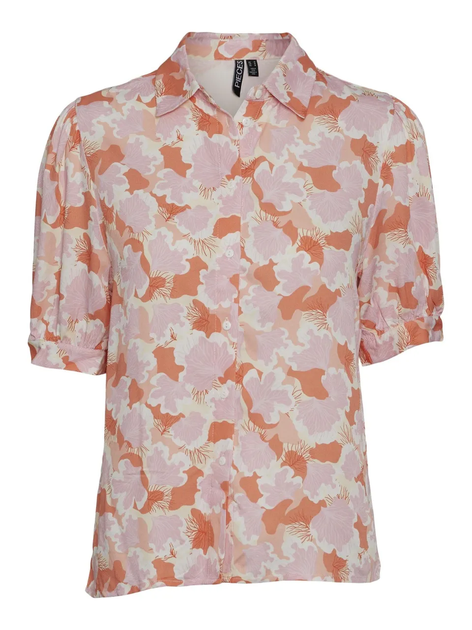 Pieces Pckasey camicia donna floreale corte
