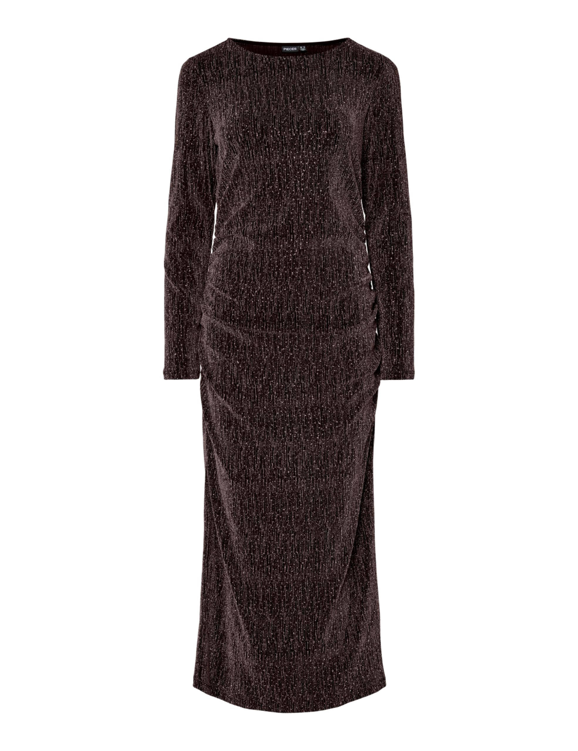 PIECES Pcmaeve LS Midi Ruching Dress Jrs abito hot fudge L