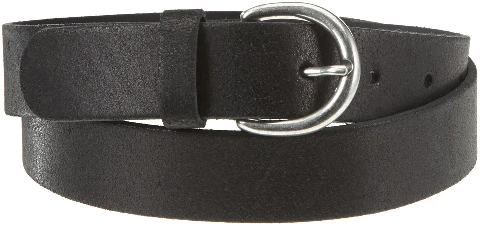 Pieces cintura donna nera pelle 3 cm