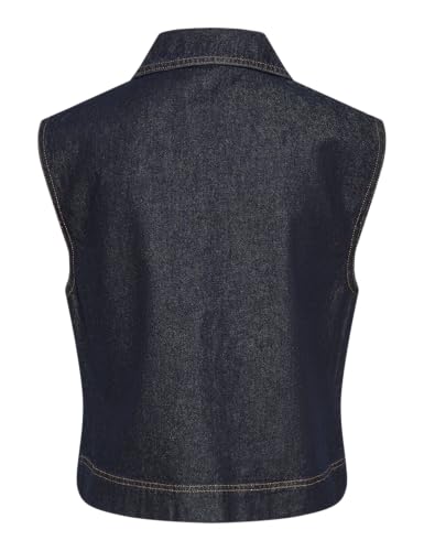 PIECES Pcnevin Sl gilet donna blu jeans scuro S