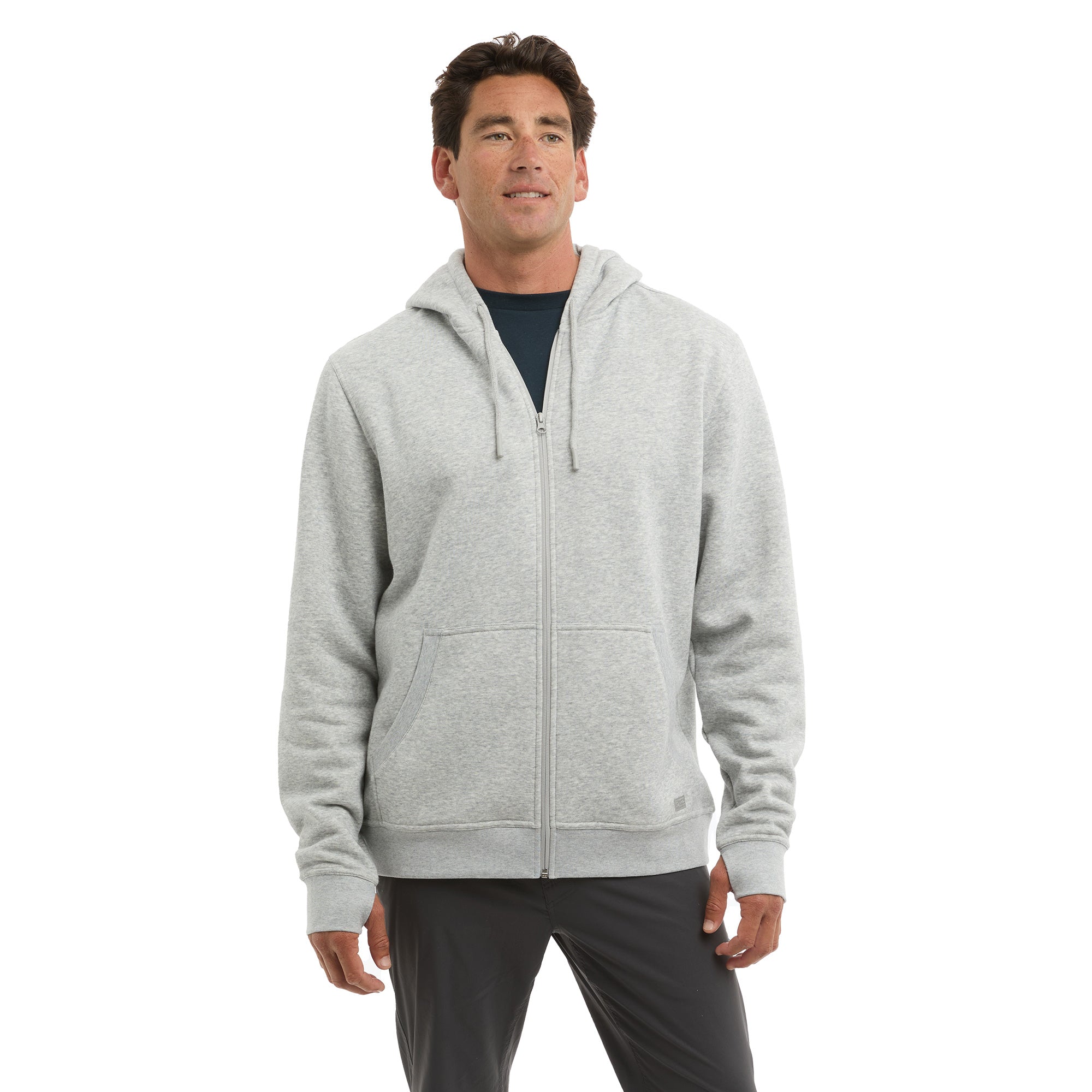 Pelagic Tanner felpa zip uomo grigio cotone
