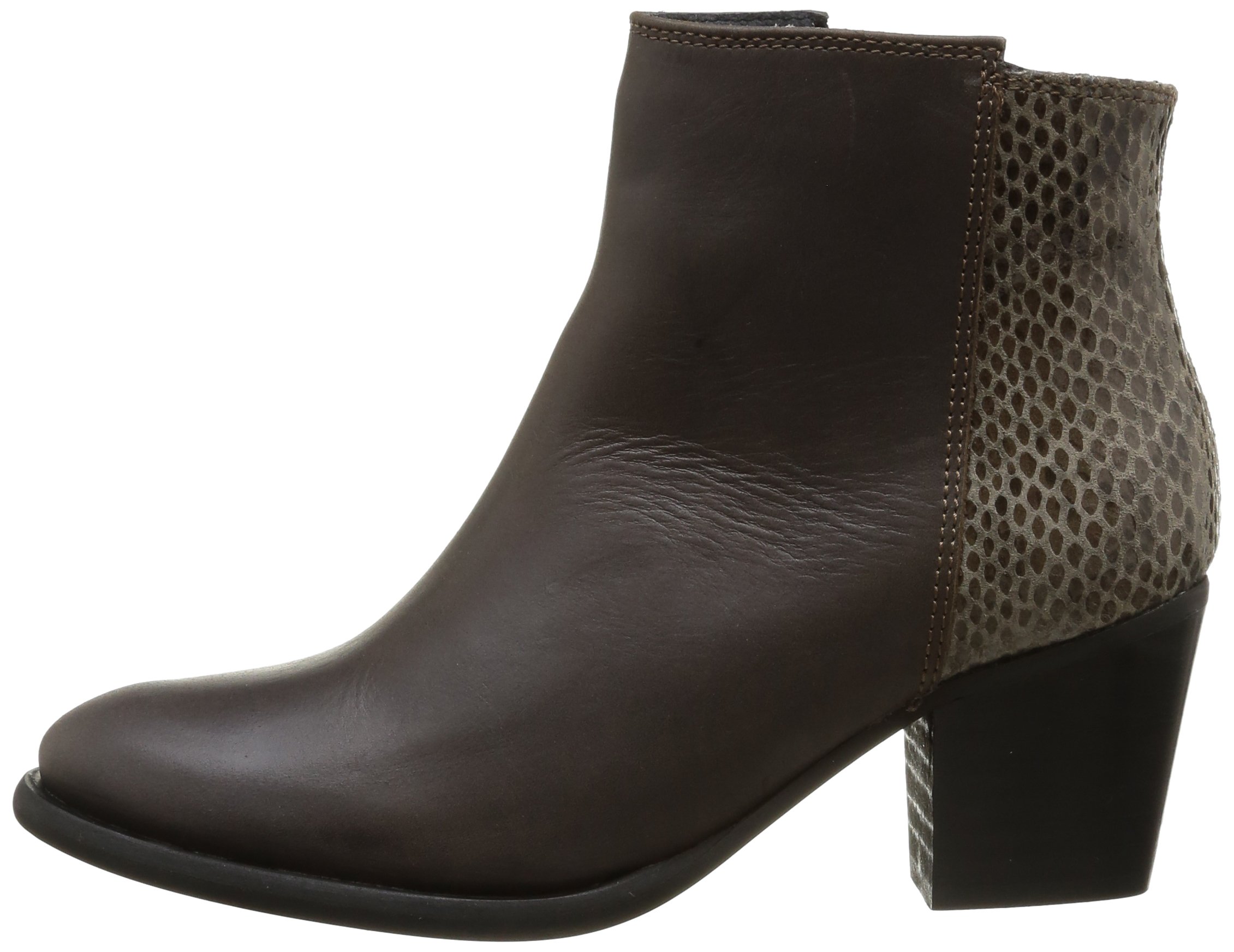 Pieces Ulai Leather Boot stivali donna 36 grigio scuro pelle