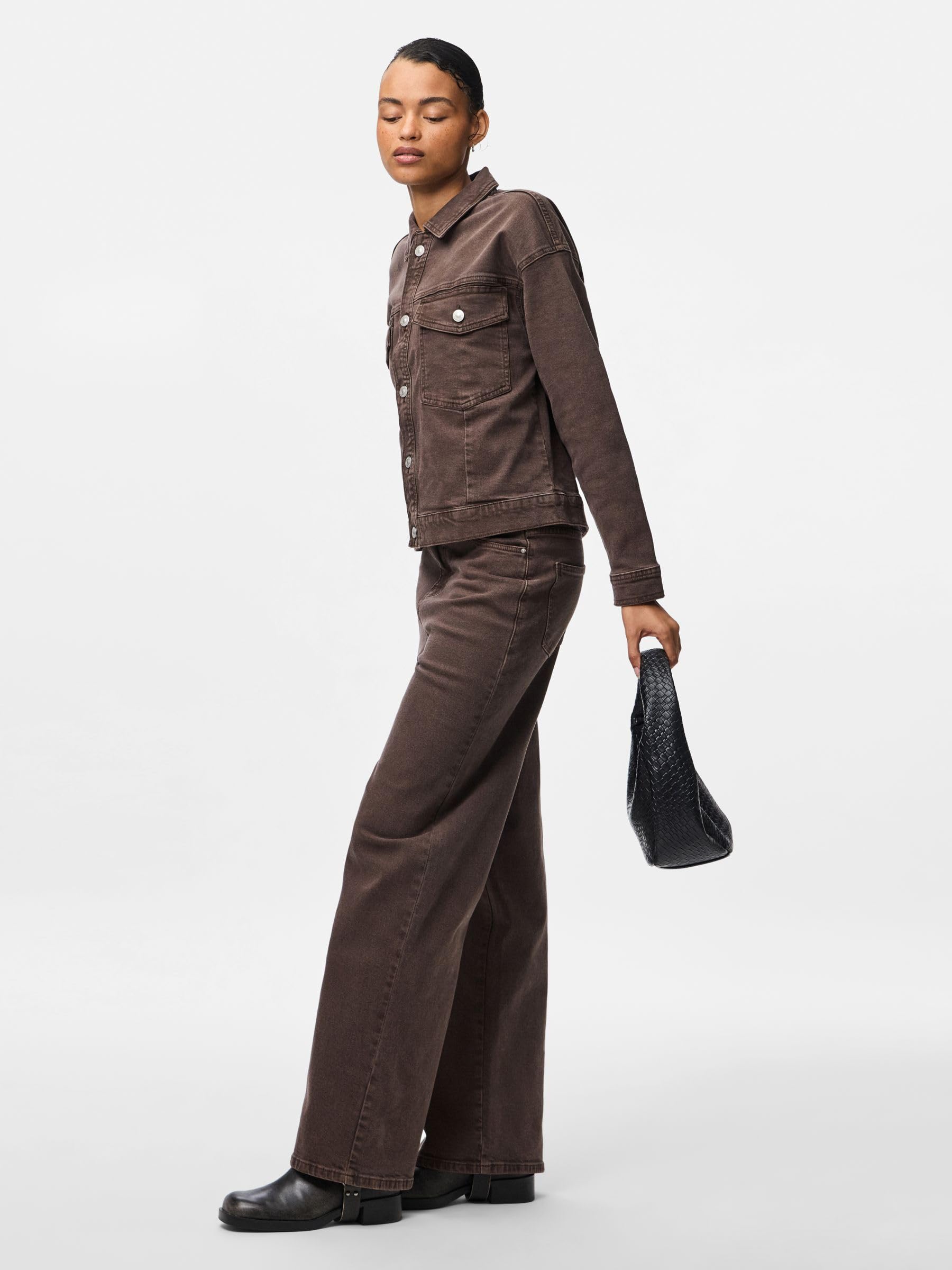 PIECES Pcselma HW jeans larghi donna hot fudge 25/30 alto