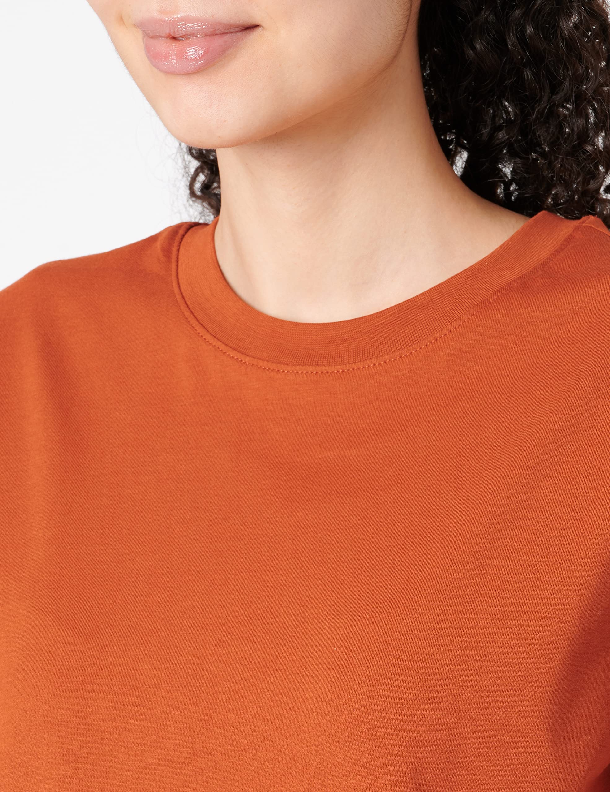 Pieces Pcria SS Fold Up maglietta donna rossa cotone