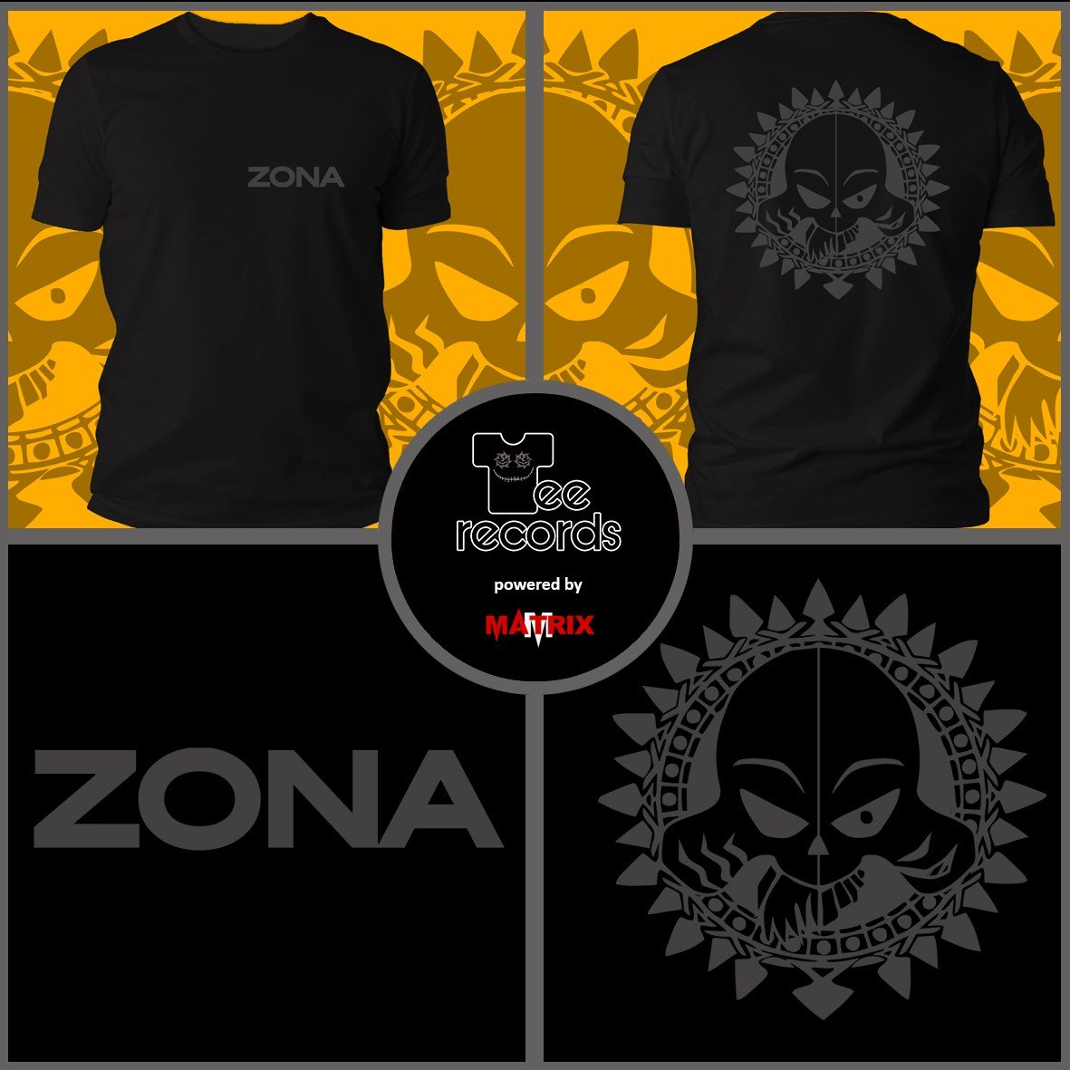 Zona 23 Tee-Records Grey Logo t-shirt cotone organico