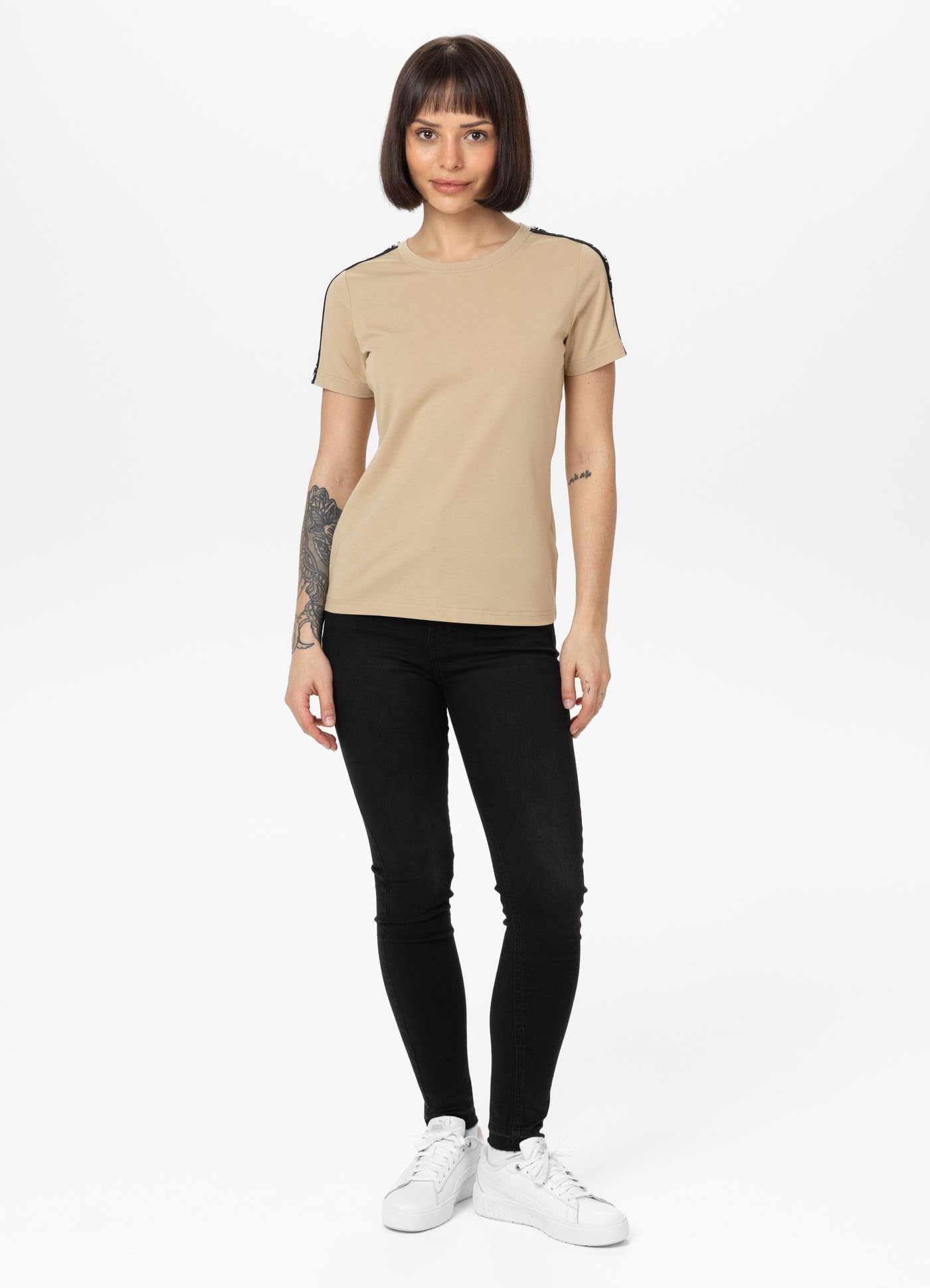 Pitbull Tape Nugget T-Shirt Donna Sabbia Cotone