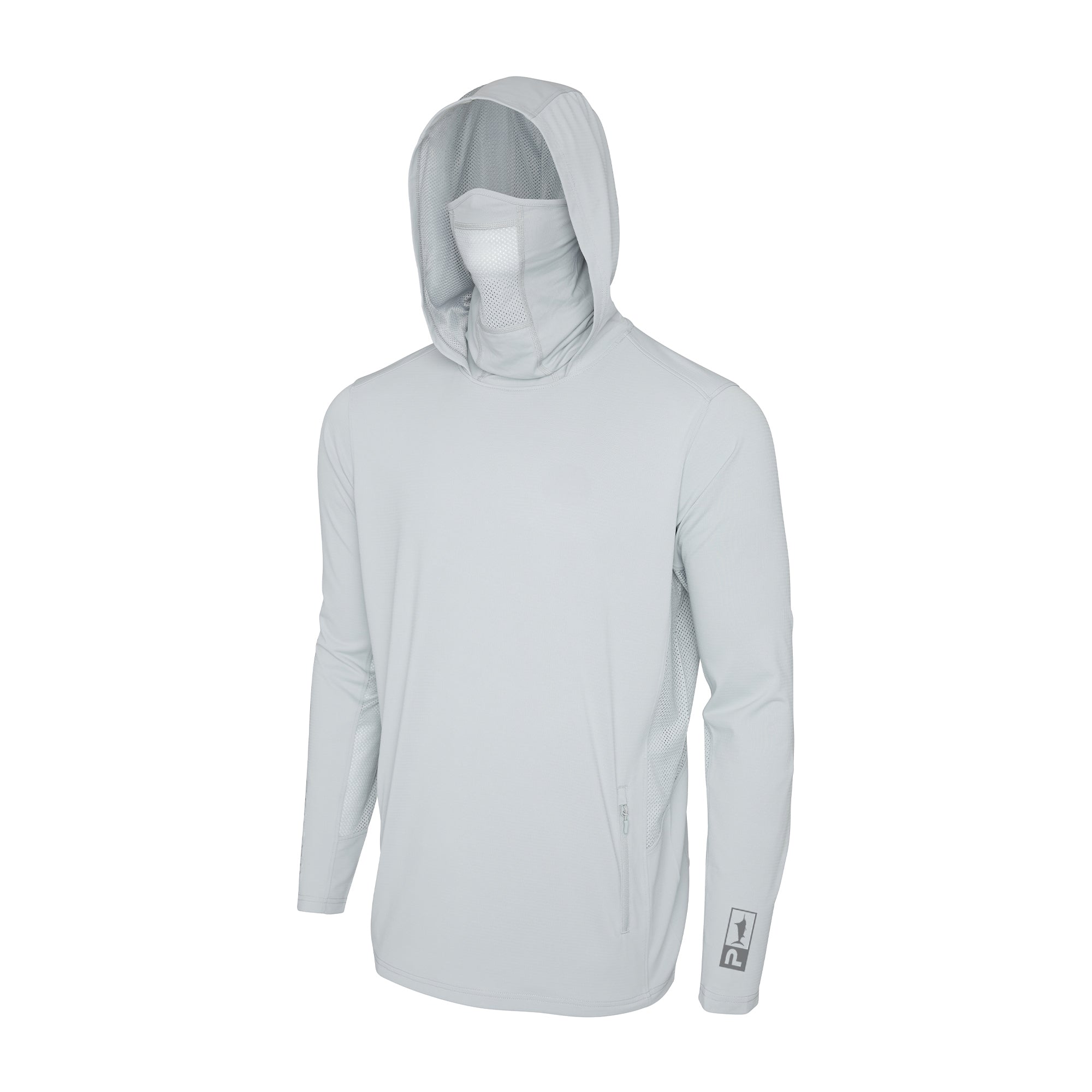 PELAGIC Exo-Tech felpa con cappuccio grigio chiaro UPF 50+