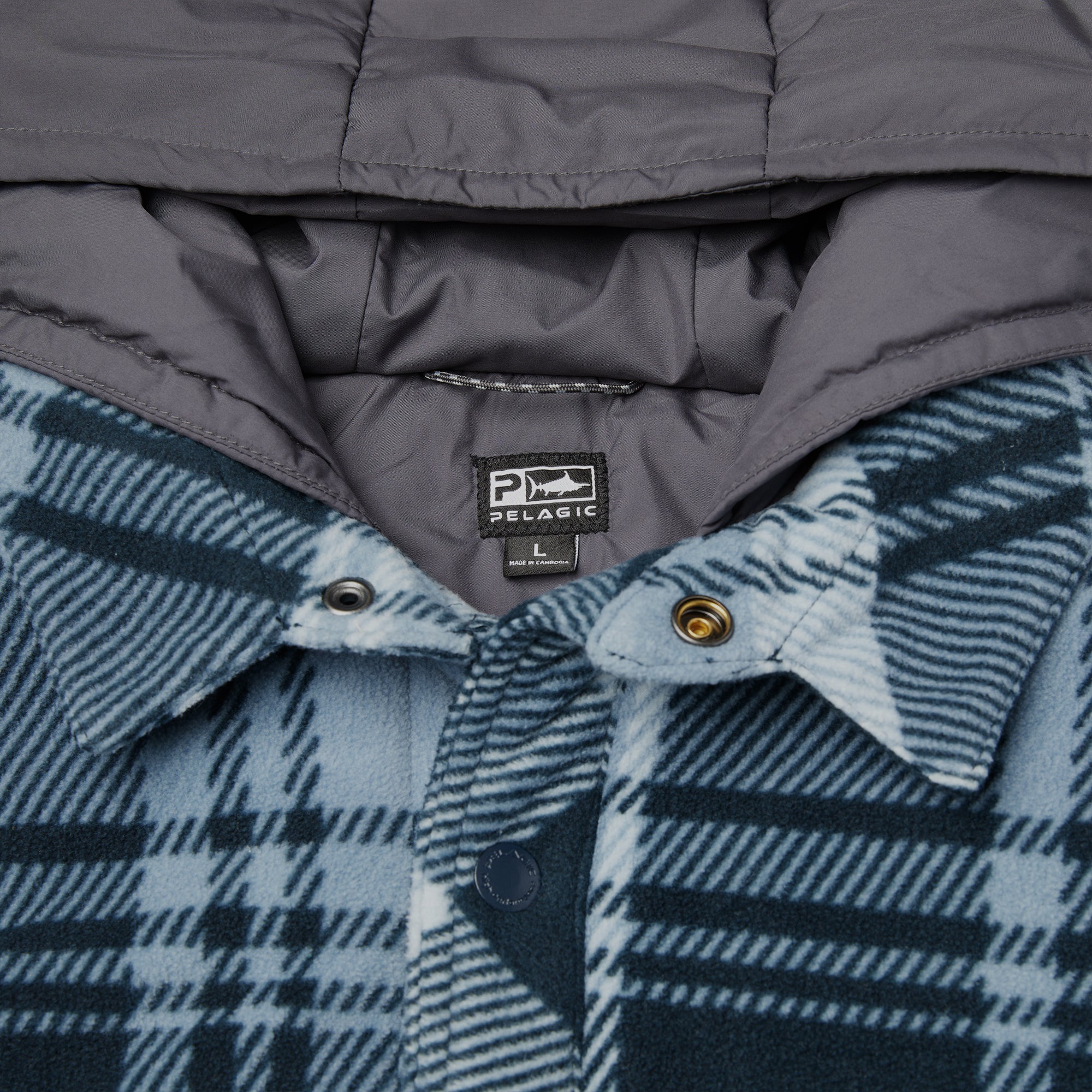 Pelagic Anacapa felpa pile cappuccio blu navy uomo