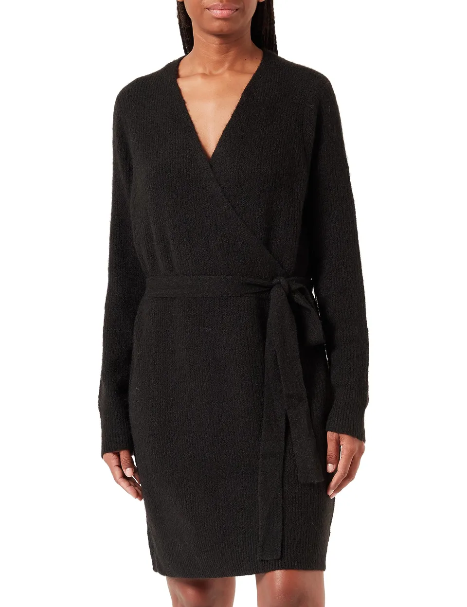 PIECES Pcellen LS Wrap Noos BC vestito 54-56 Plus maniche lunghe