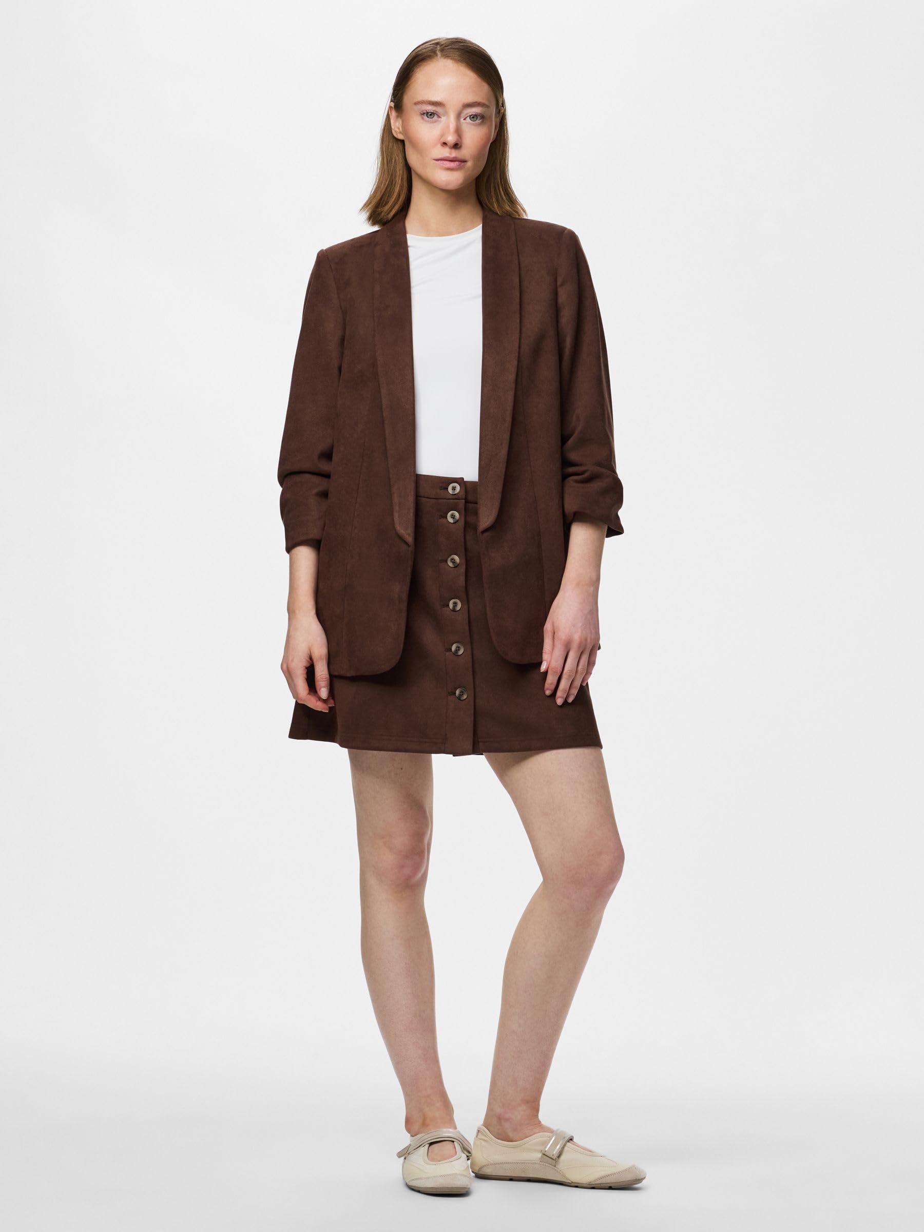 Pieces Pcbosella 3/4 Brushed Blazer Donna Taglia L