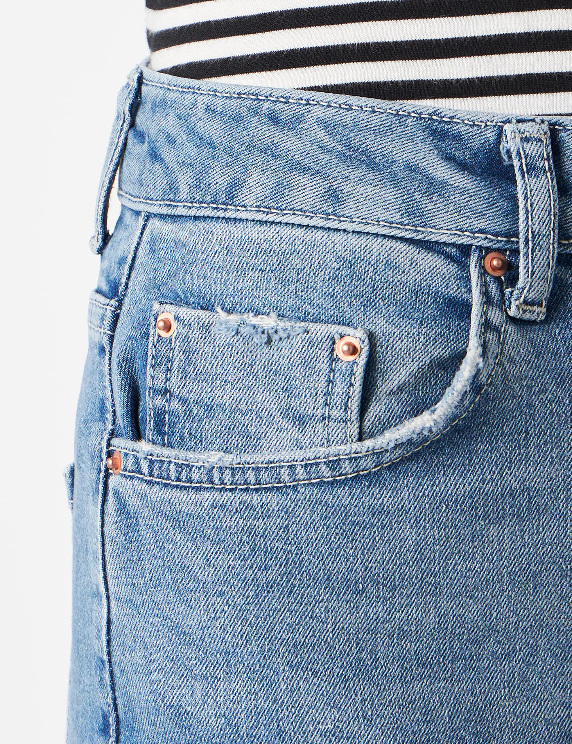Pieces jeans donna L gamba ampia spacco orlo