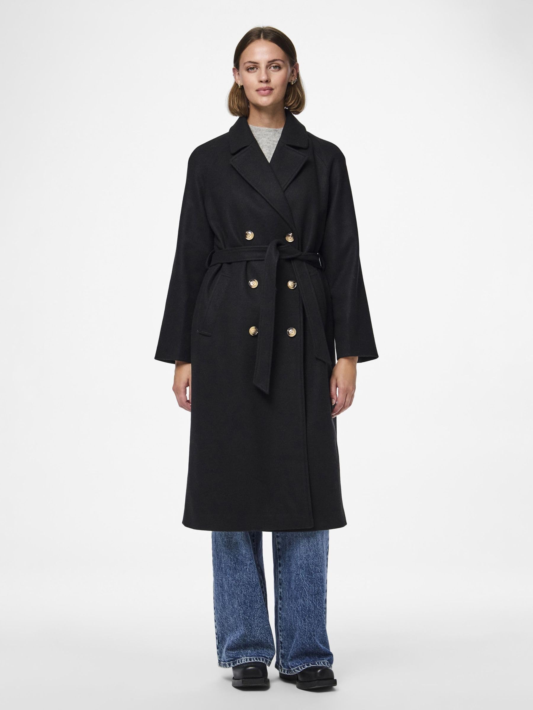 Pieces Pcmarbel cappotto donna taglia S lungo nero