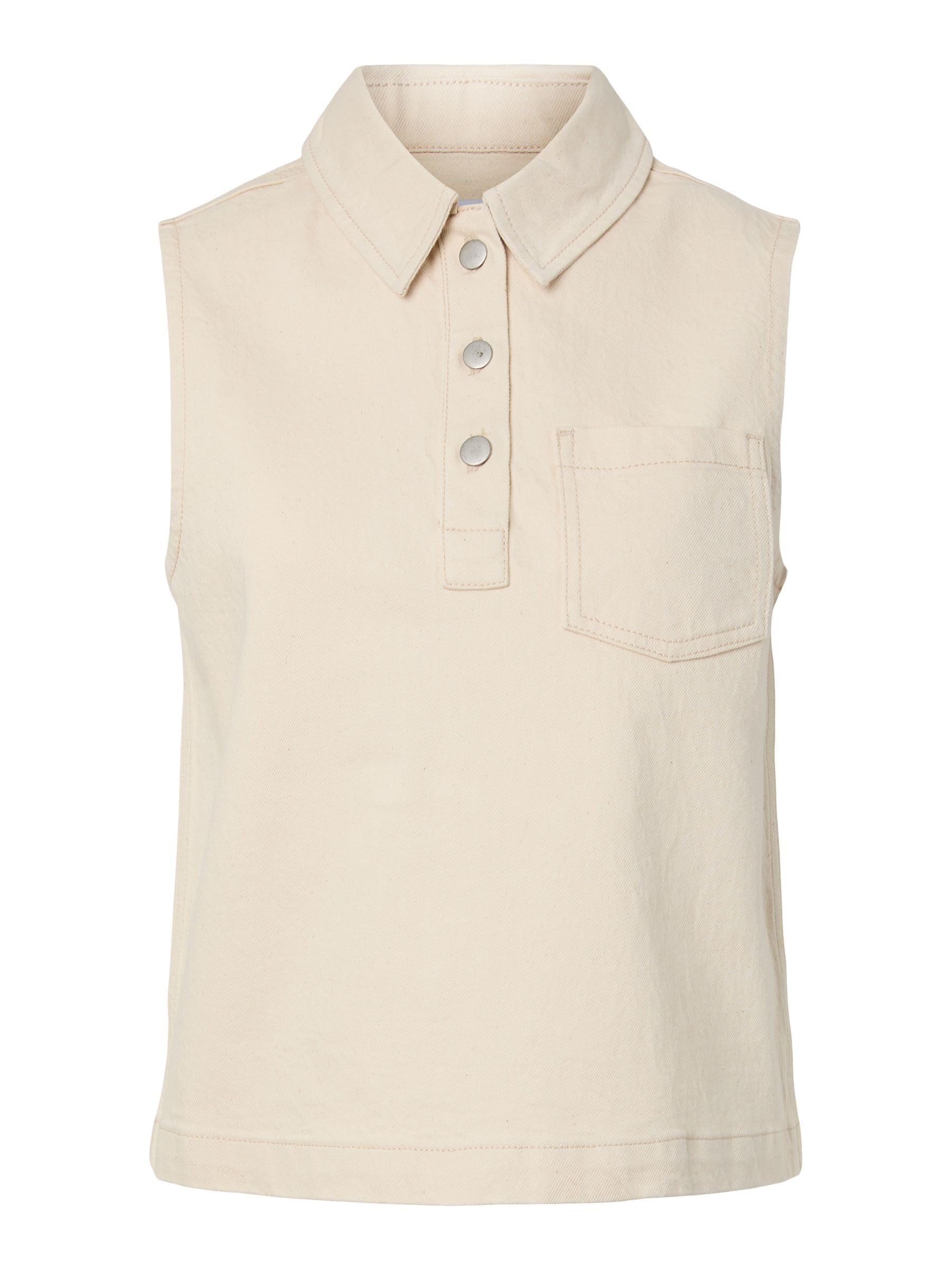 Pieces Pcgrace SL Denim Polo Top BC polo donna XS denim