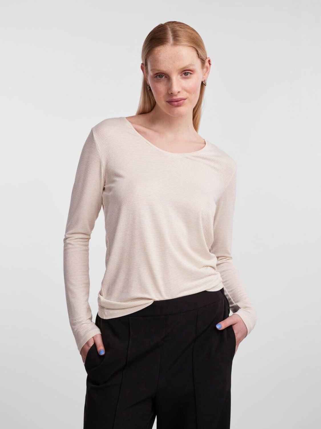 PIECES Billo Pcbillo maglietta donna maniche lunghe lurex