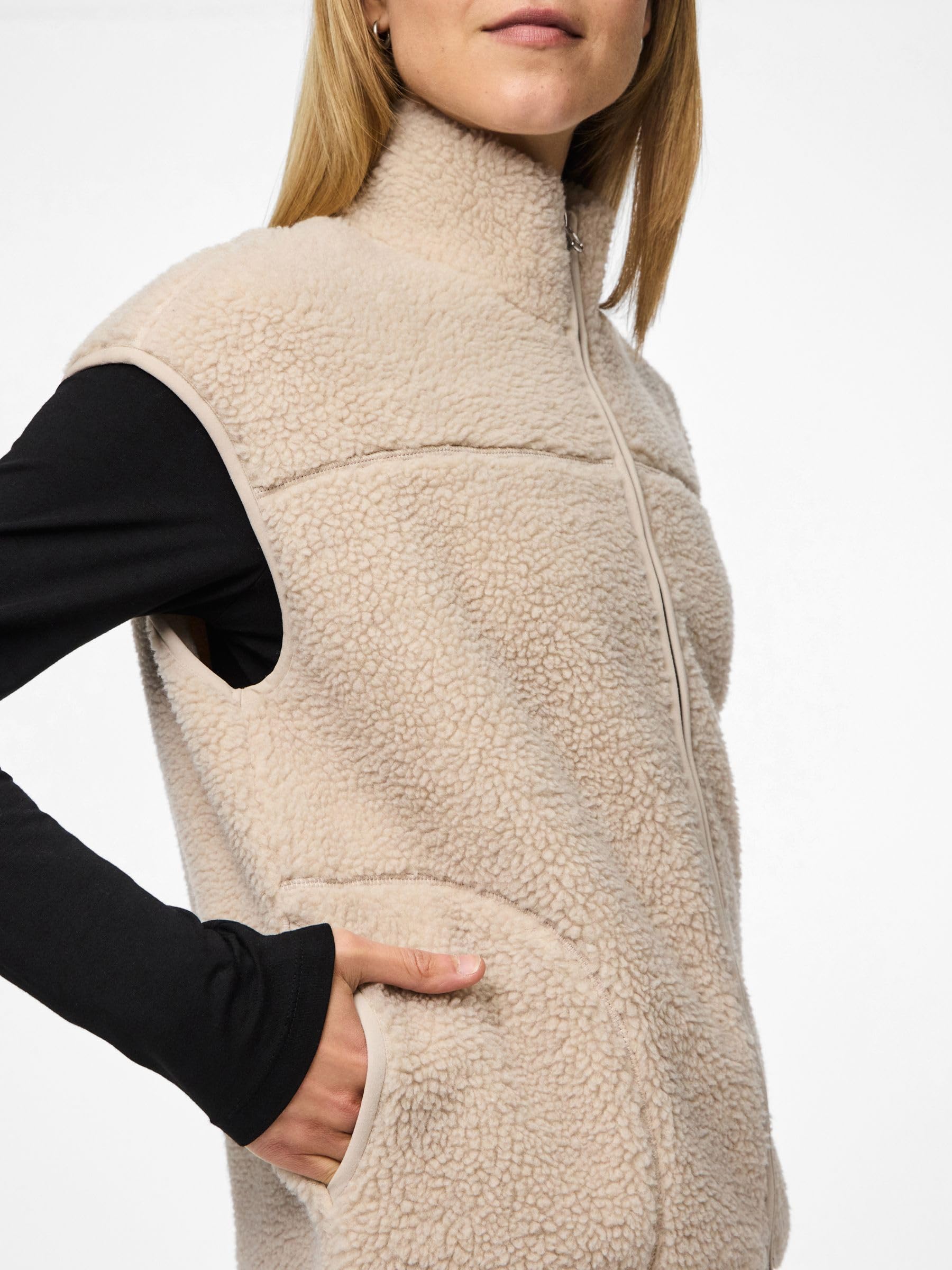 Pieces Pcsadia gilet teddy argento S