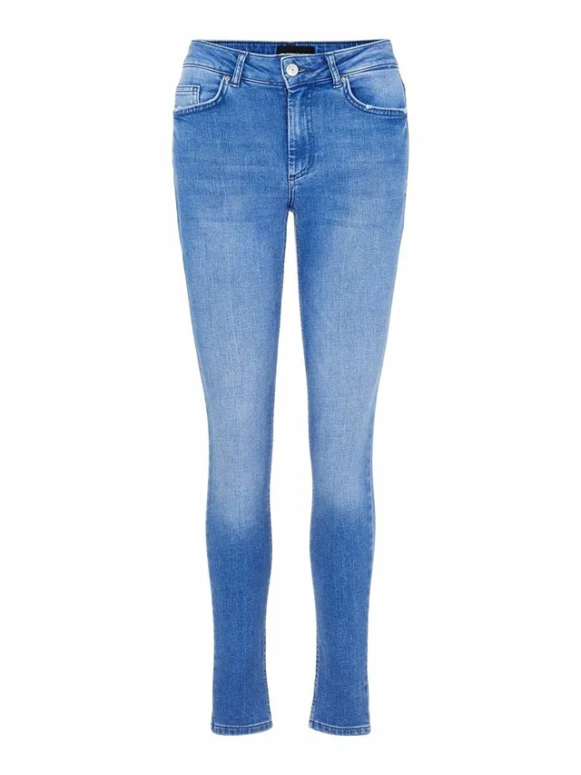 Pieces jeans skinny donna S vita media cotone