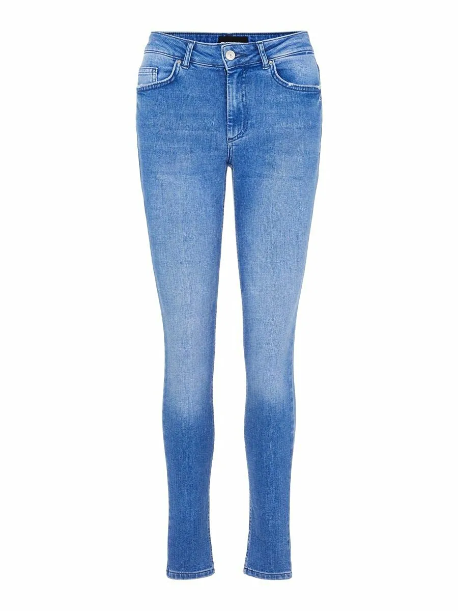 Pieces jeans skinny donna S vita media cotone