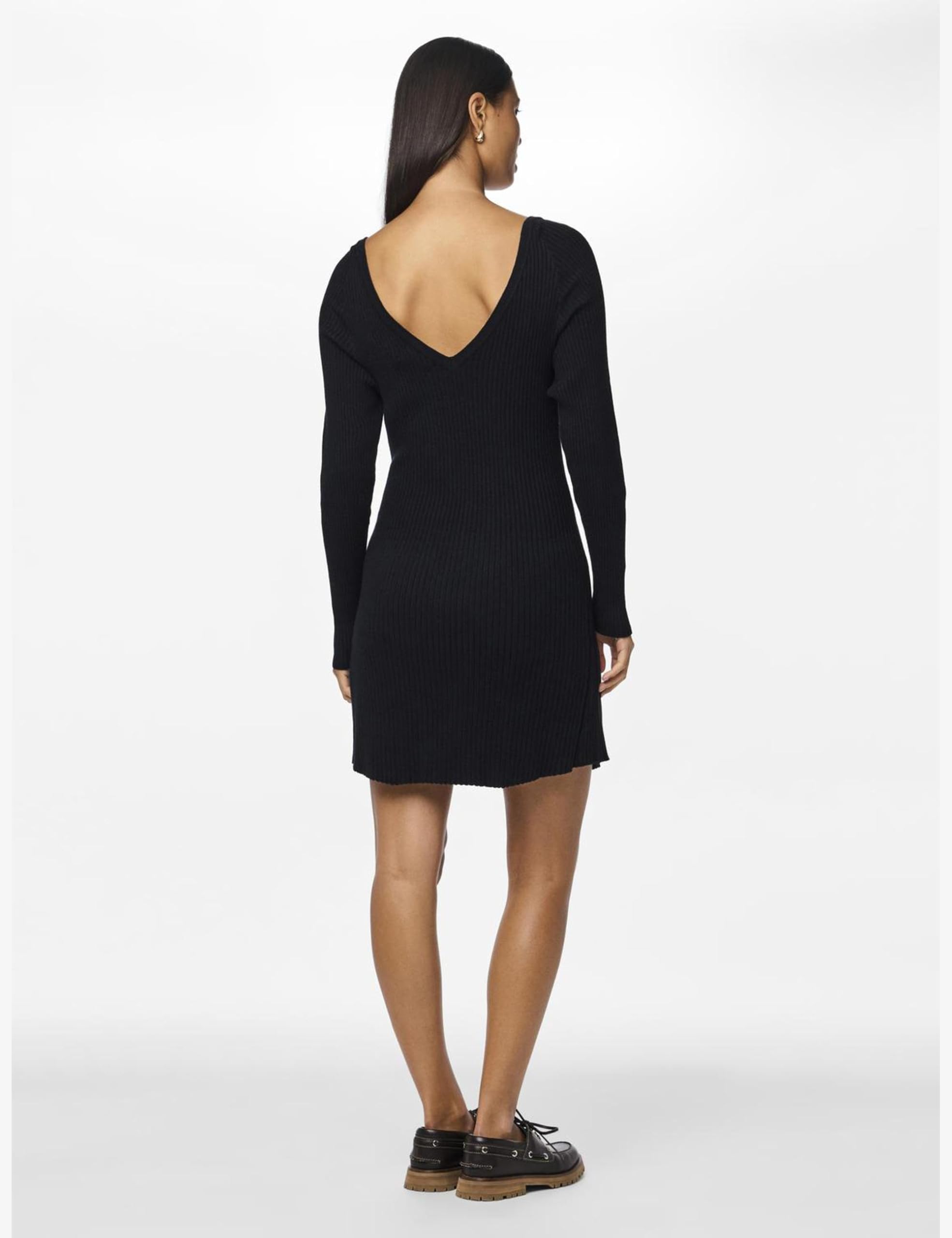 Pieces Pcprista abito maglia scollo V L nero