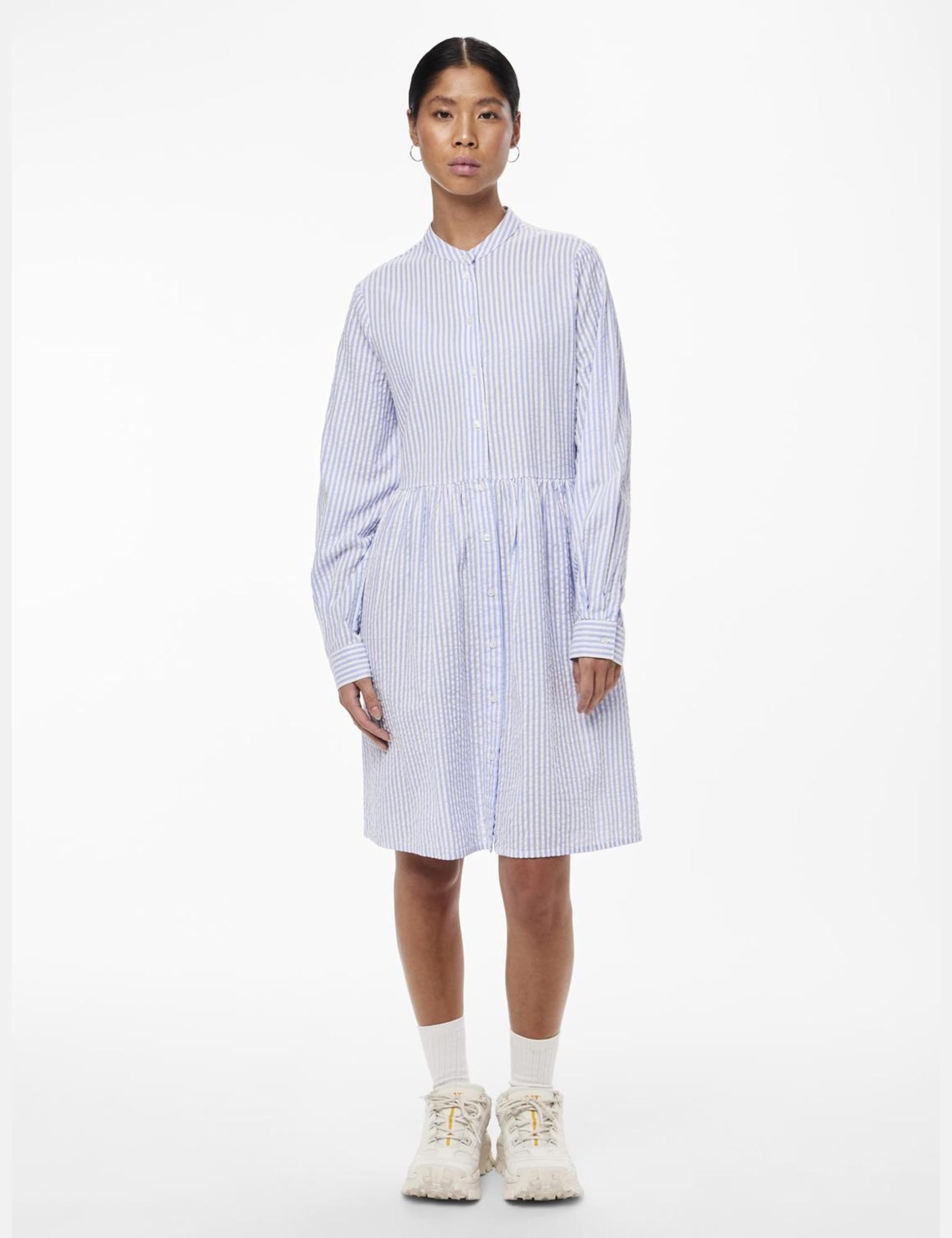 Pieces Pcsally Seersucker abito camicia donna