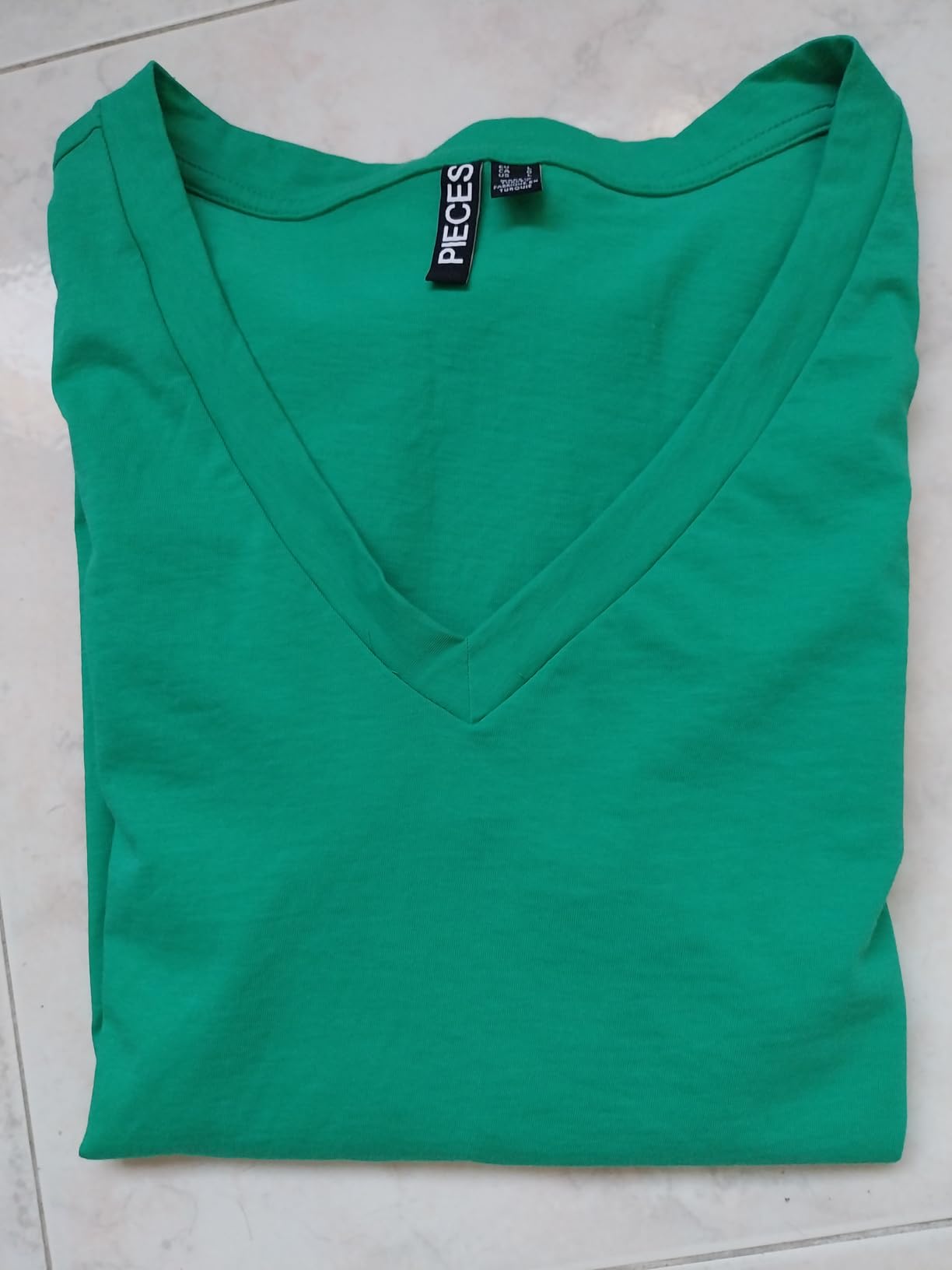 Pieces Pcria SS V-Neck Solid Tee Noos t-shirt donna viola cotone