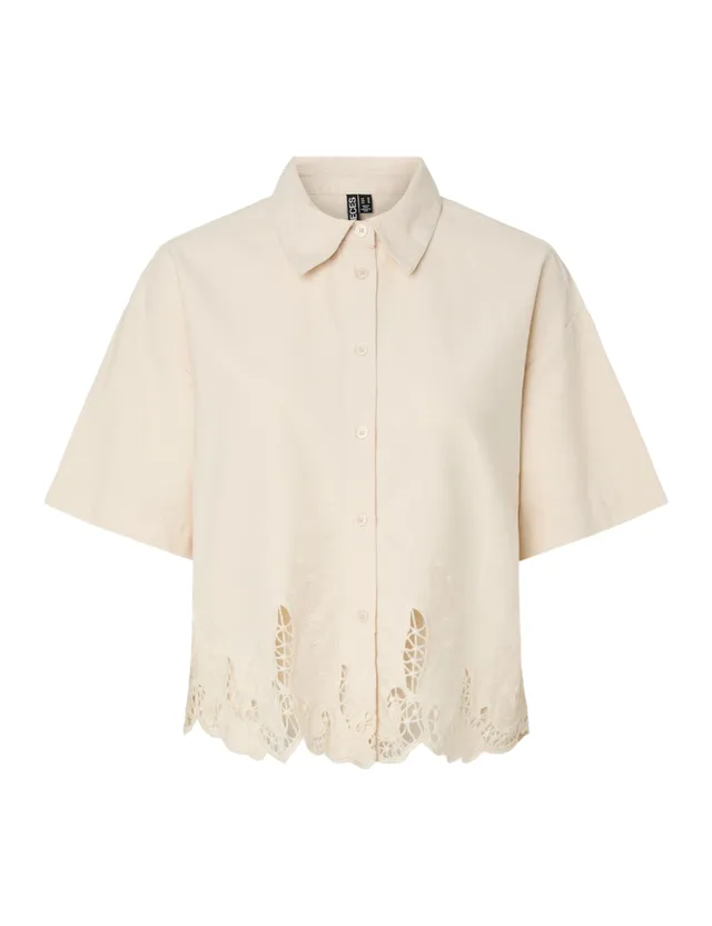 Pieces Pcpiper SS Camicia Denim Donna Taglia L Comoda