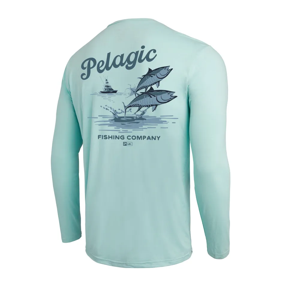 PELAGIC Freespool Jumpers maglia uomo Turchese UPF 50+