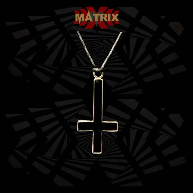 Matrix Music Store Cross Inverted Cross ciondolo zamak con cordino