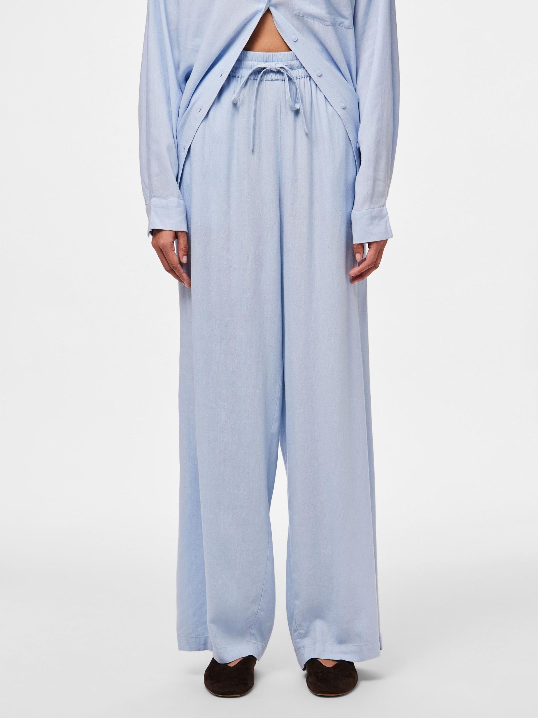 Pieces Pcpia HW Wide Pants Pwp Mm Noos pantaloni L ampi