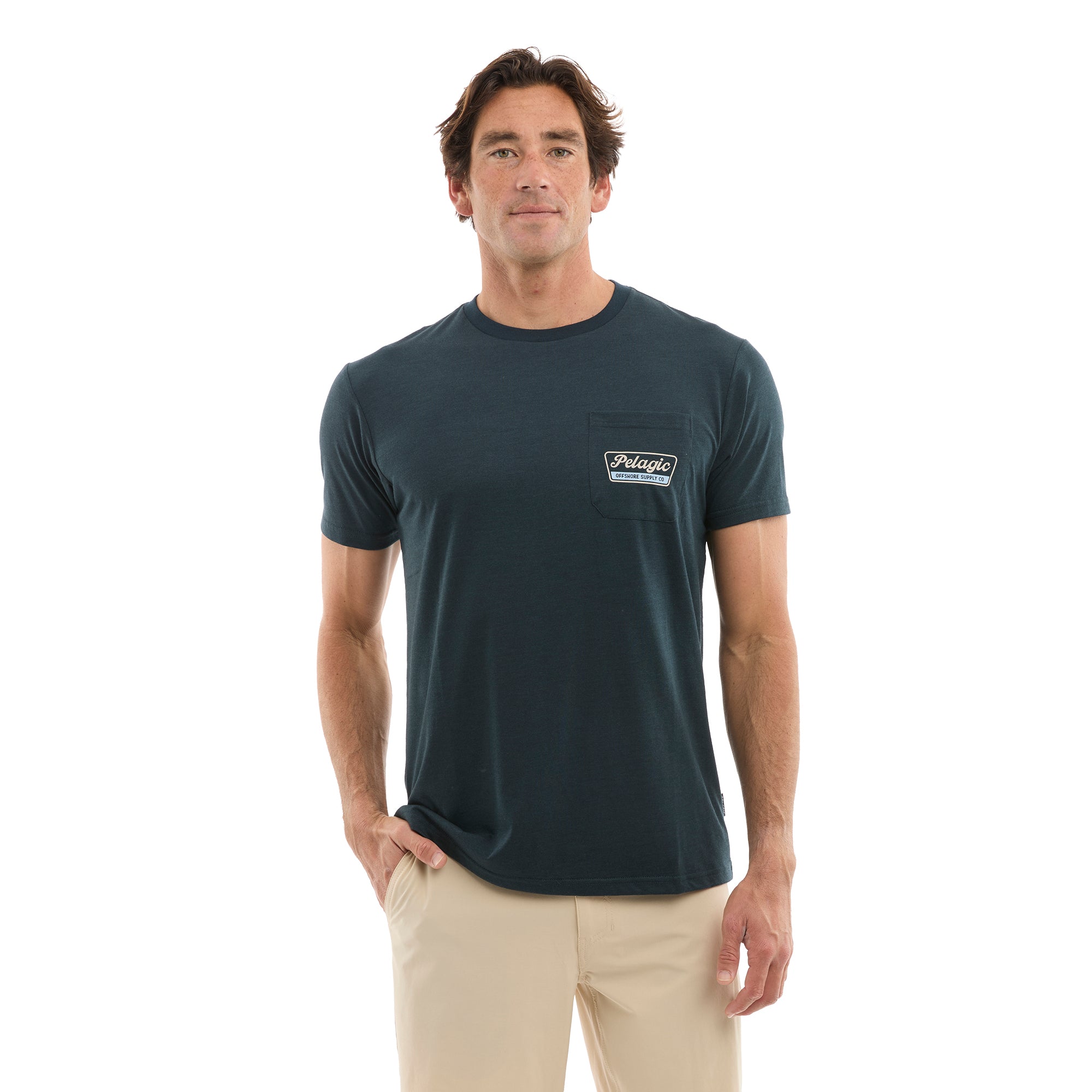 Pelagic Dockline maglietta uomo blu navy triblend morbido