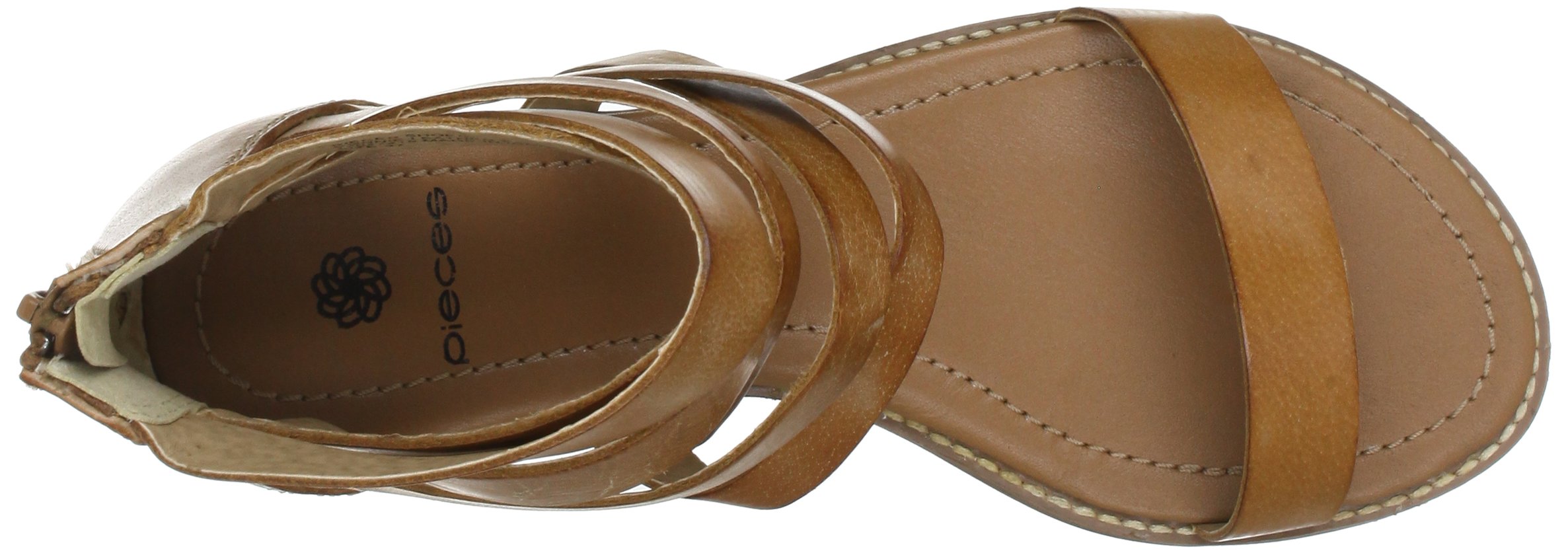 Pieces Connie Leather Cognac 17047415 Sandali Donna Pelle